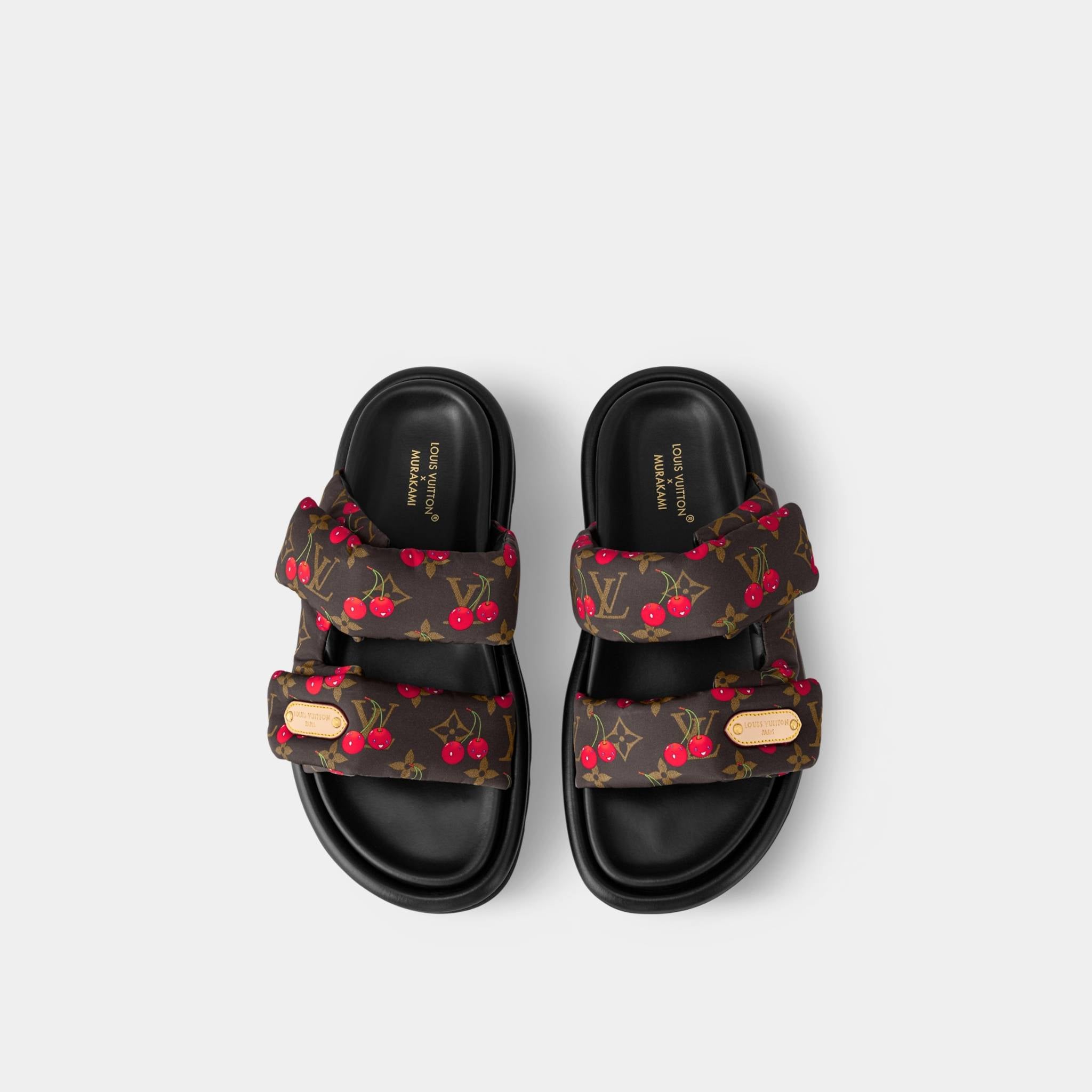 LV x TM  Pool Pillow Comfort Flat Mule Cherry Print, Top