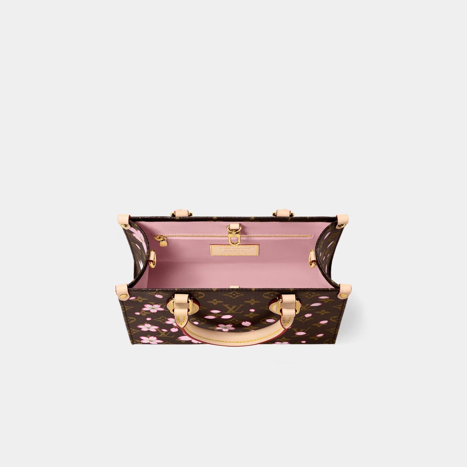 LV x TM OnTheGo PM with Cherry Blossom Motif, Inside