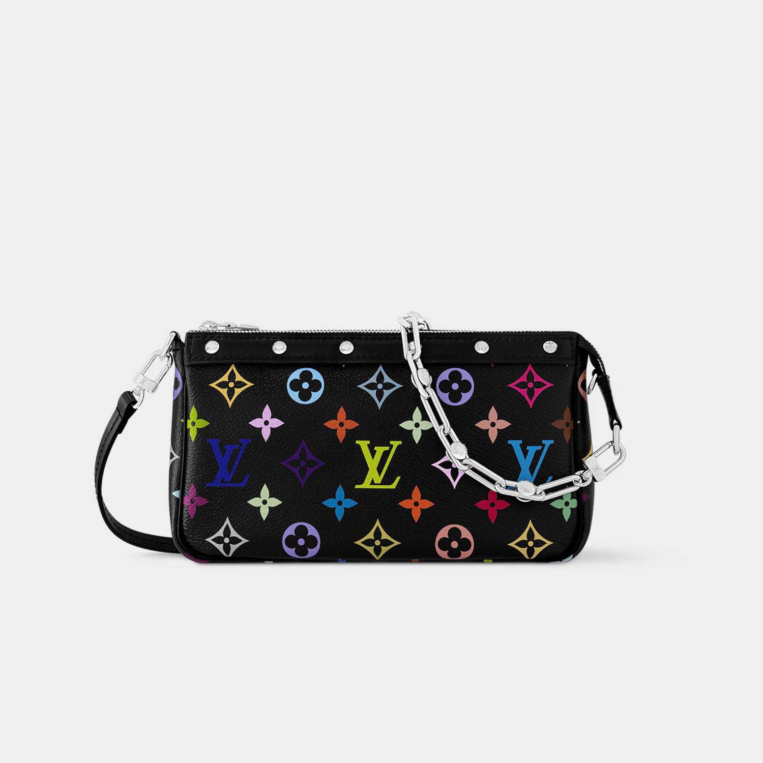 LV x TM Pochette Accessoires Autres Toiles Monogram Handbag, Black, Nior, Front