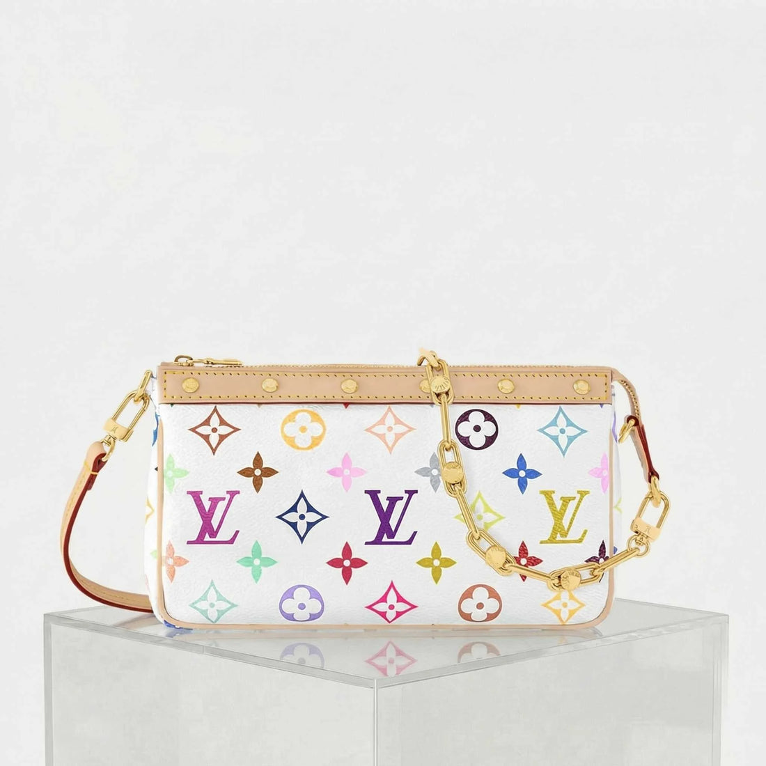LV x TM Pochette Accessoires Autres Toiles Monogram, Blanc, Front