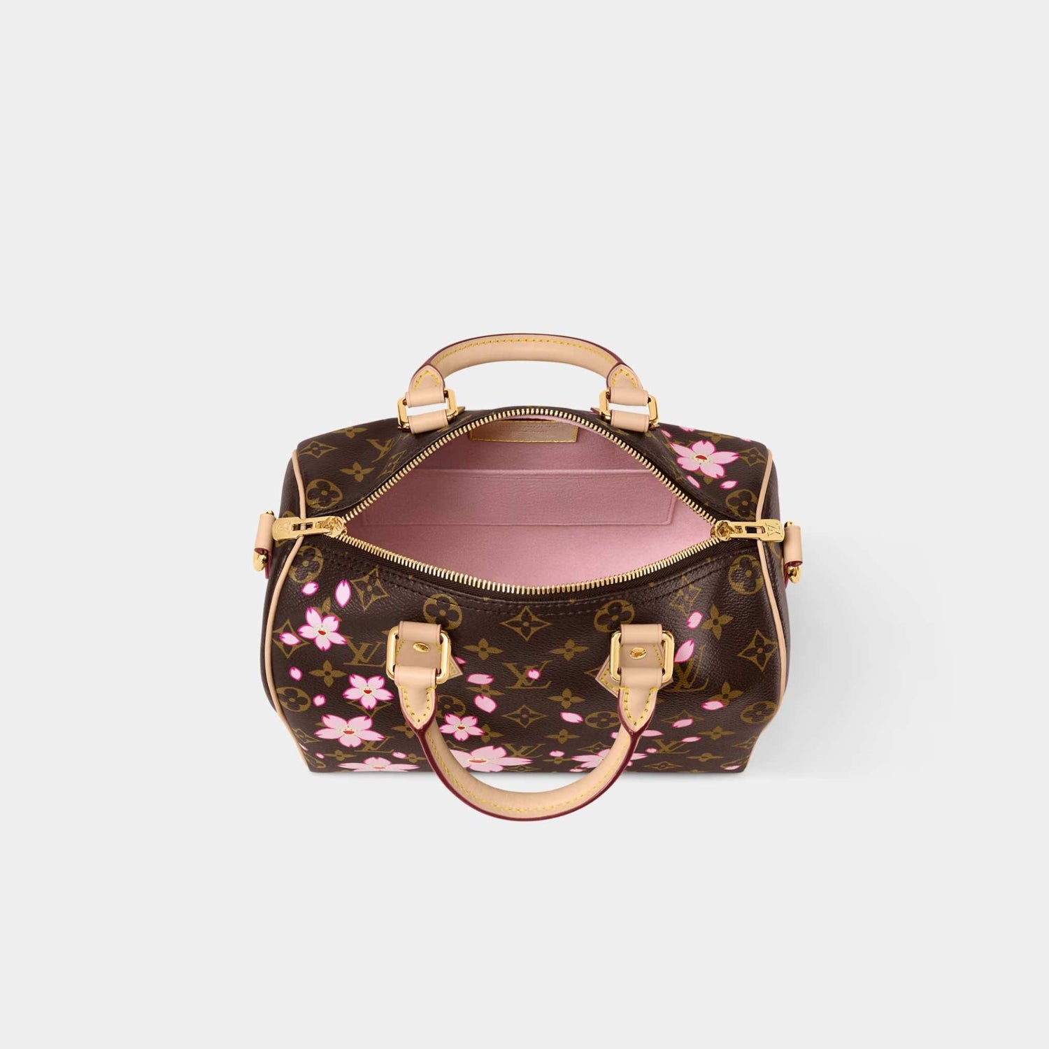 LV x TM Speedy Bandoulière 25 Monogram Cherry Blossom Motif, Inside