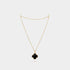  Magic Alhambra Long Necklace 1 Motif Yellow Gold Onyx,Front