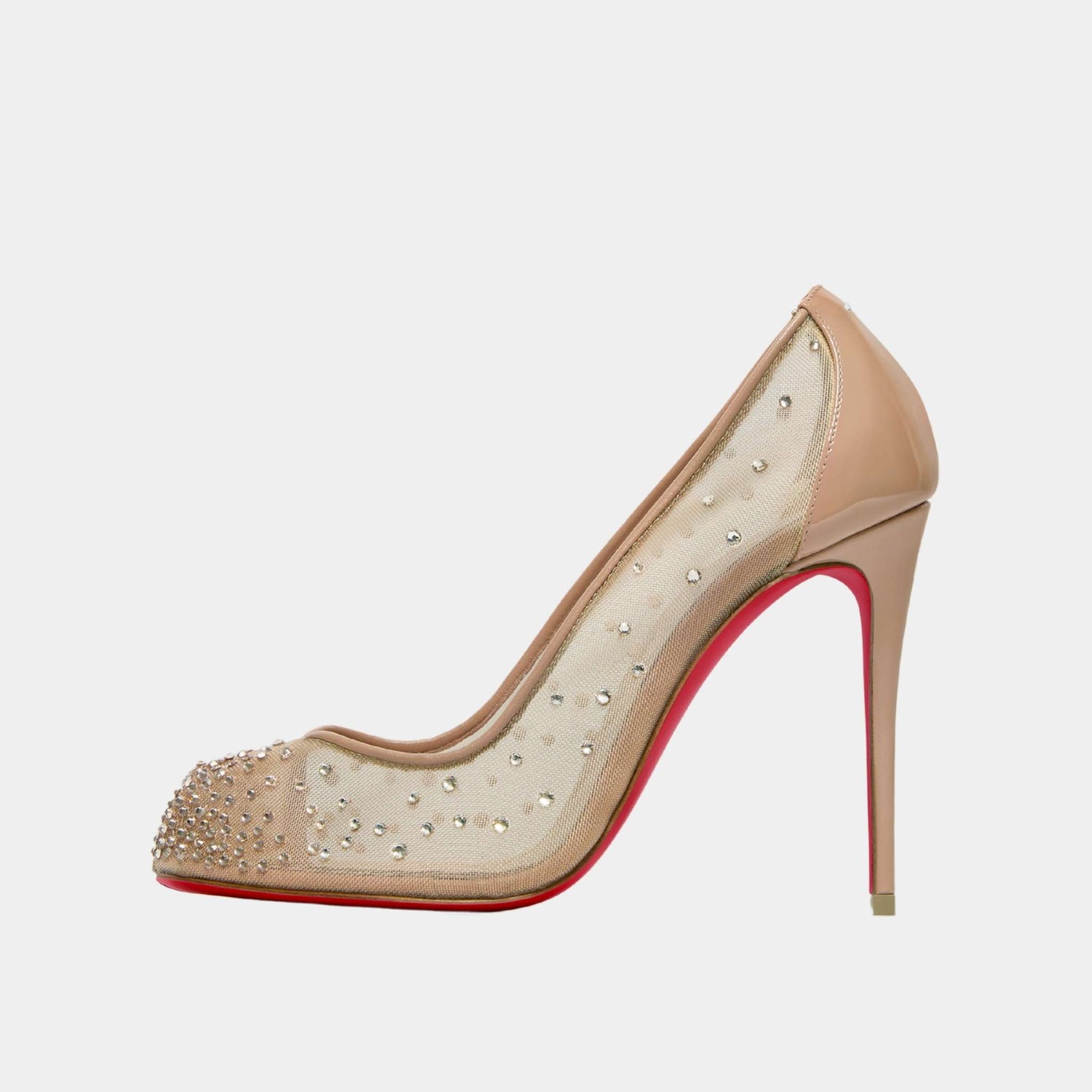 Maison Margiela Bridiela Una Strass Pump Mesh with Calf Leather, Nude, Side