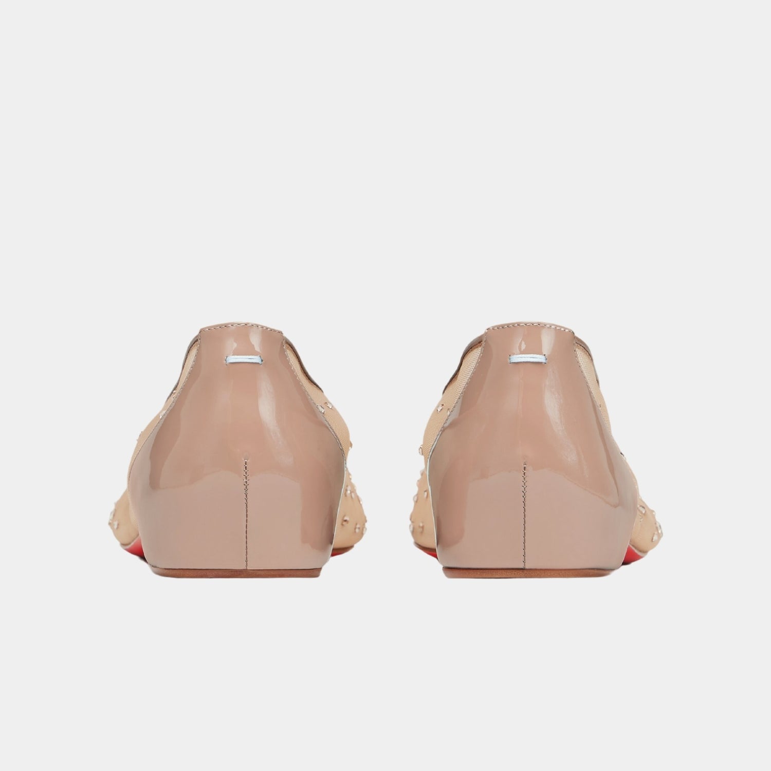 Maison Margiela Marlougiela Strass Ballerina Shoes Mesh Calf Leather, Nude, Back