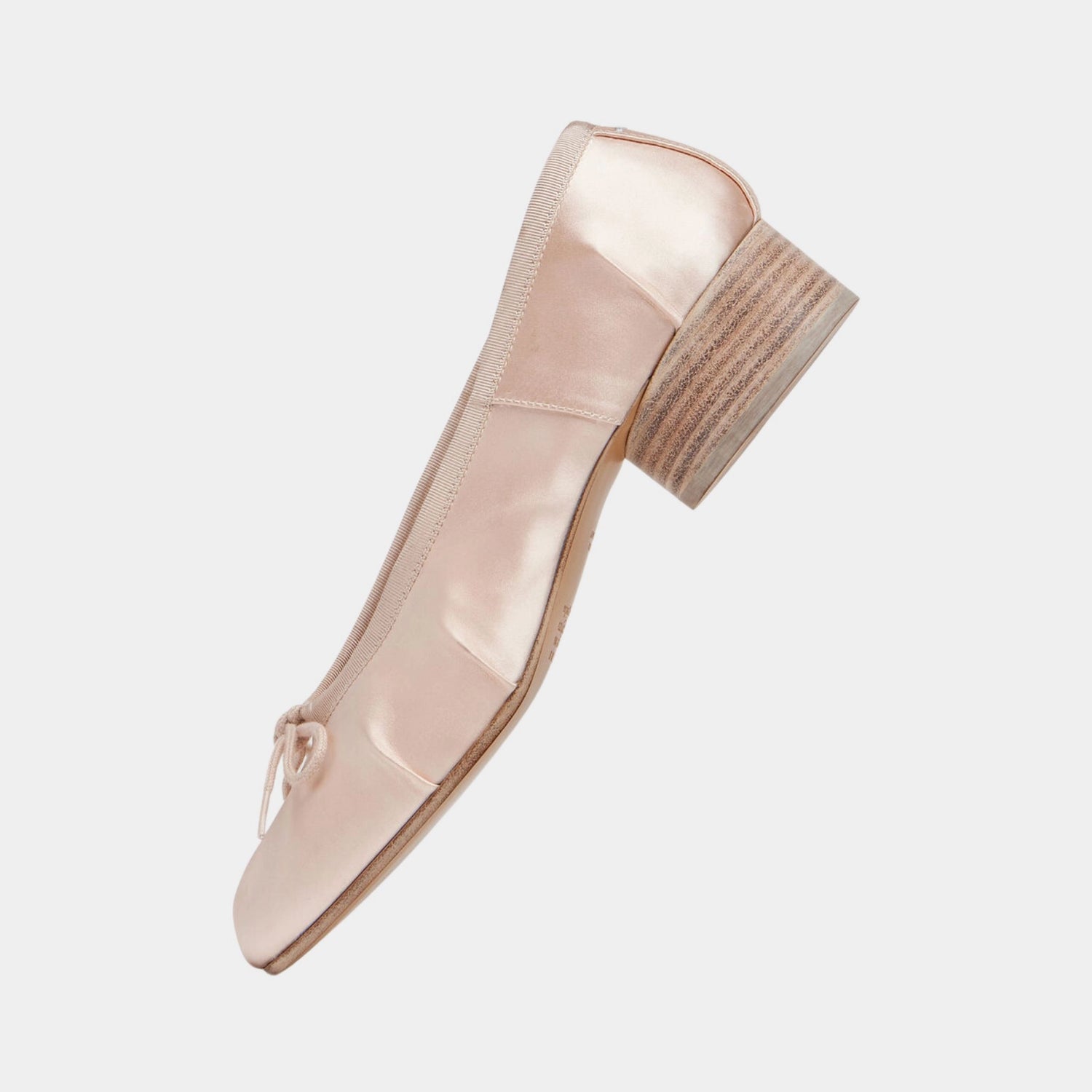 Maison Margiela Satin Tabi Ballerina Heal Flats, Alabaster, Side
