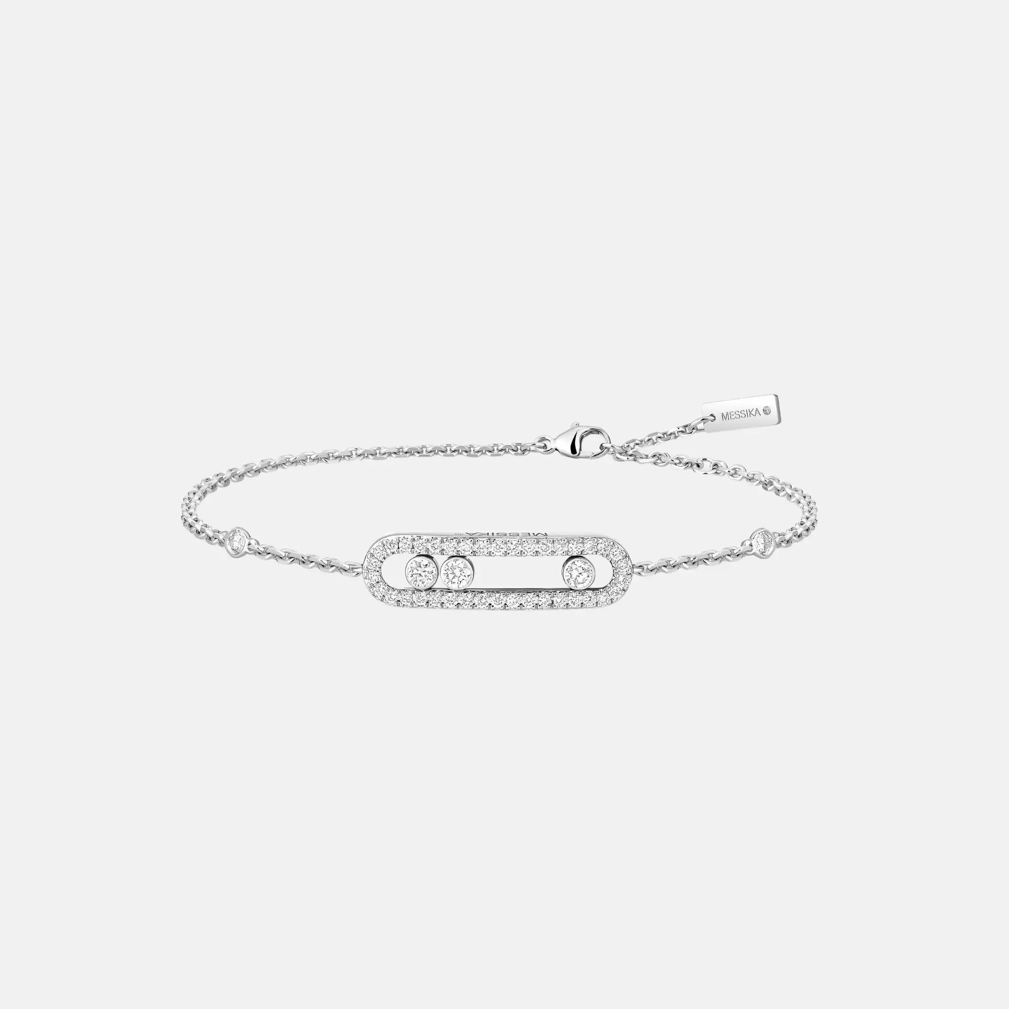 Messika Baby Move Pave Gold Diamond Bracelet, White Gold