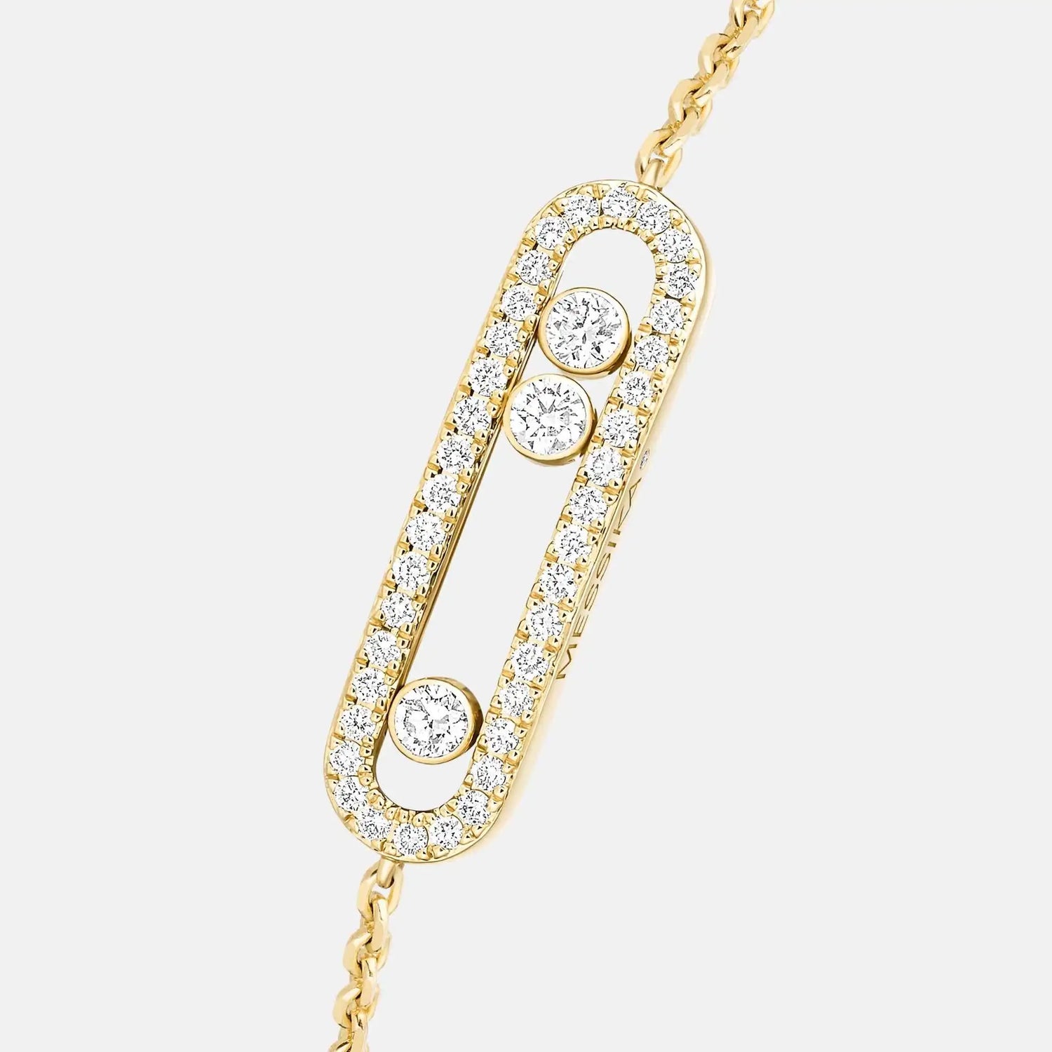 Messika Baby Move Pave Gold Diamond Bracelet, Yellow Gold, Close