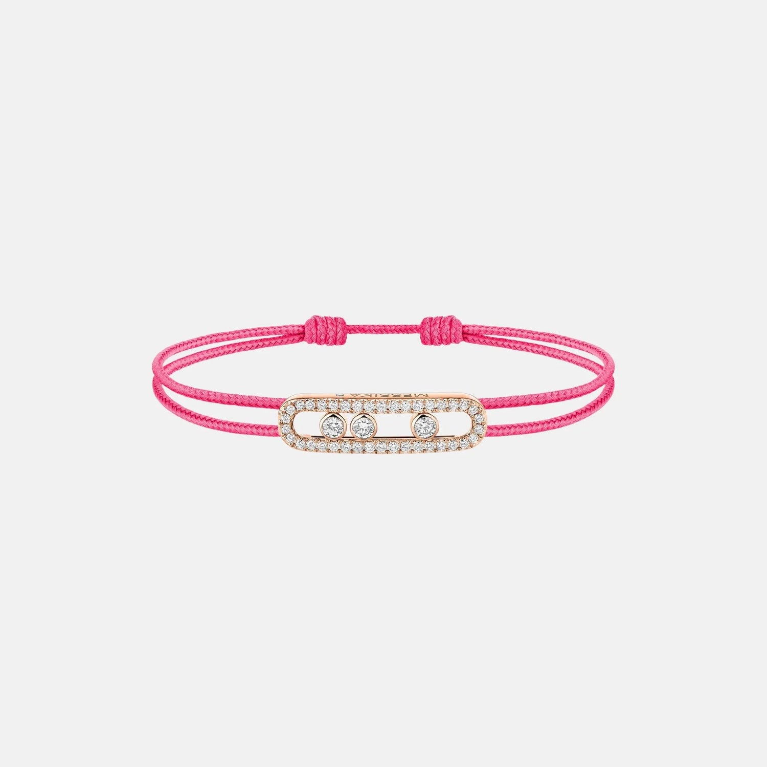 Messika Cares Cord Pave Pink Gold Diamond Bracelet, Pink