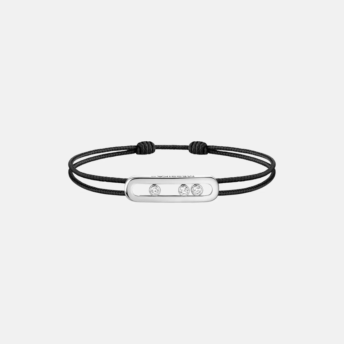 Messika Cares Cord White Gold Diamond Bracelet, Black