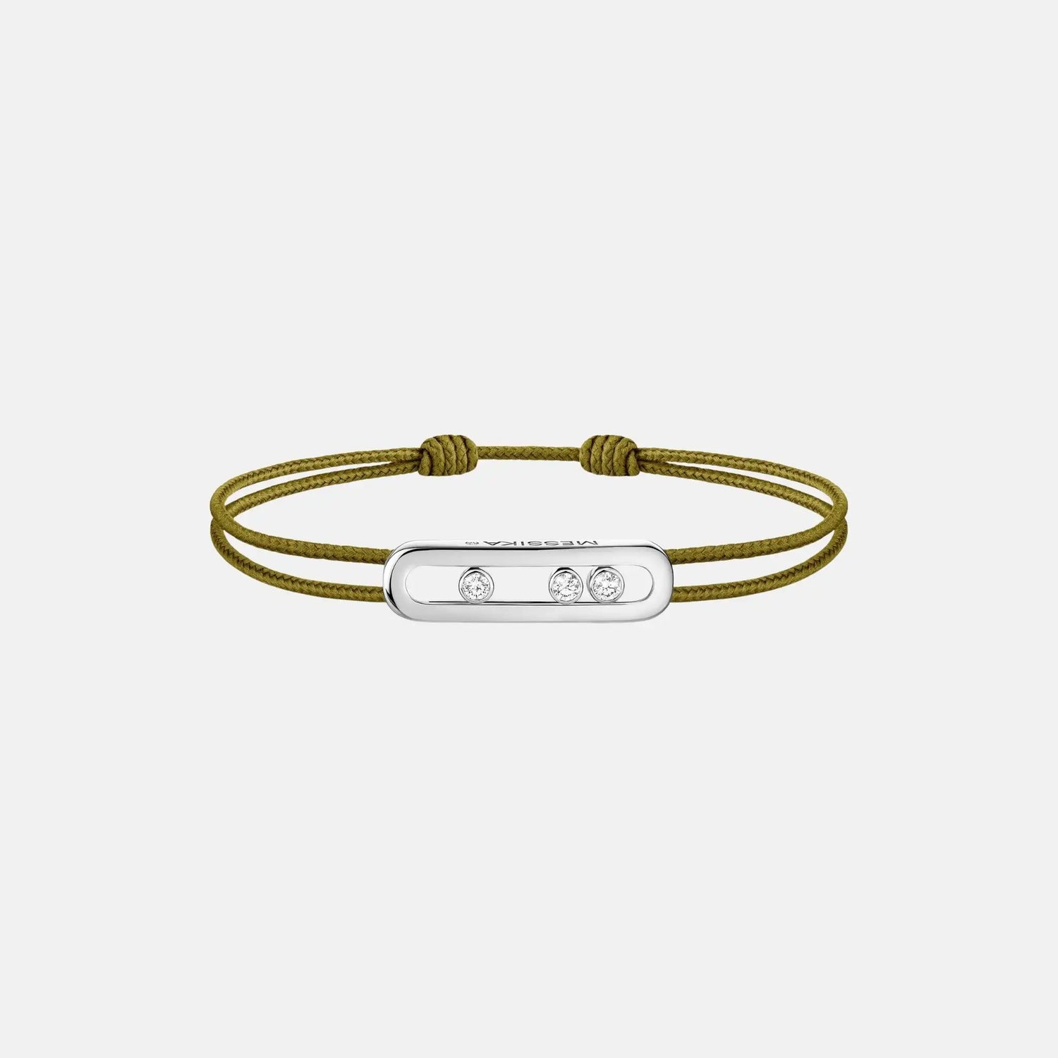 Messika Cares Cord White Gold Diamond Bracelet, Khaki