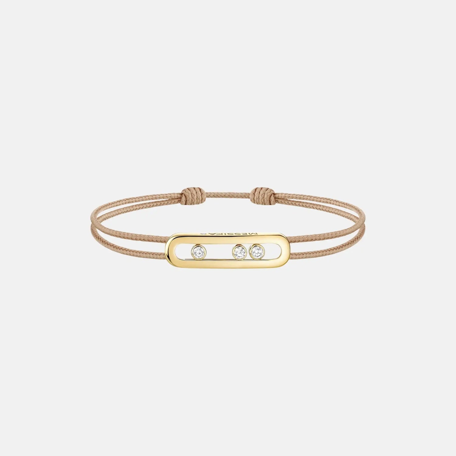 Messika Cares Cord Yellow Gold Diamond Bracelet, Beige