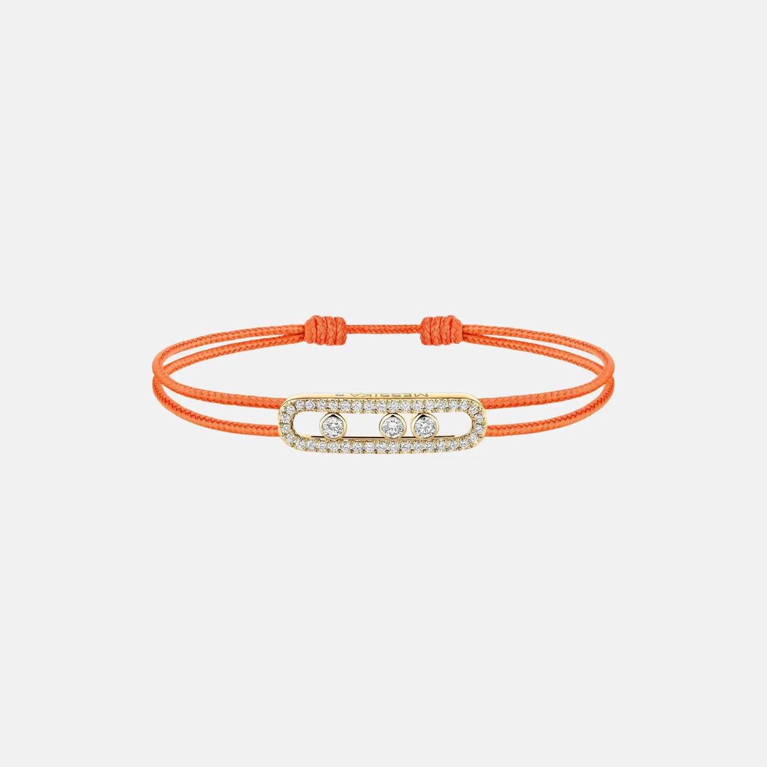 Messika Cares Pave Cord Yellow Gold Diamond Bracelet, Orange