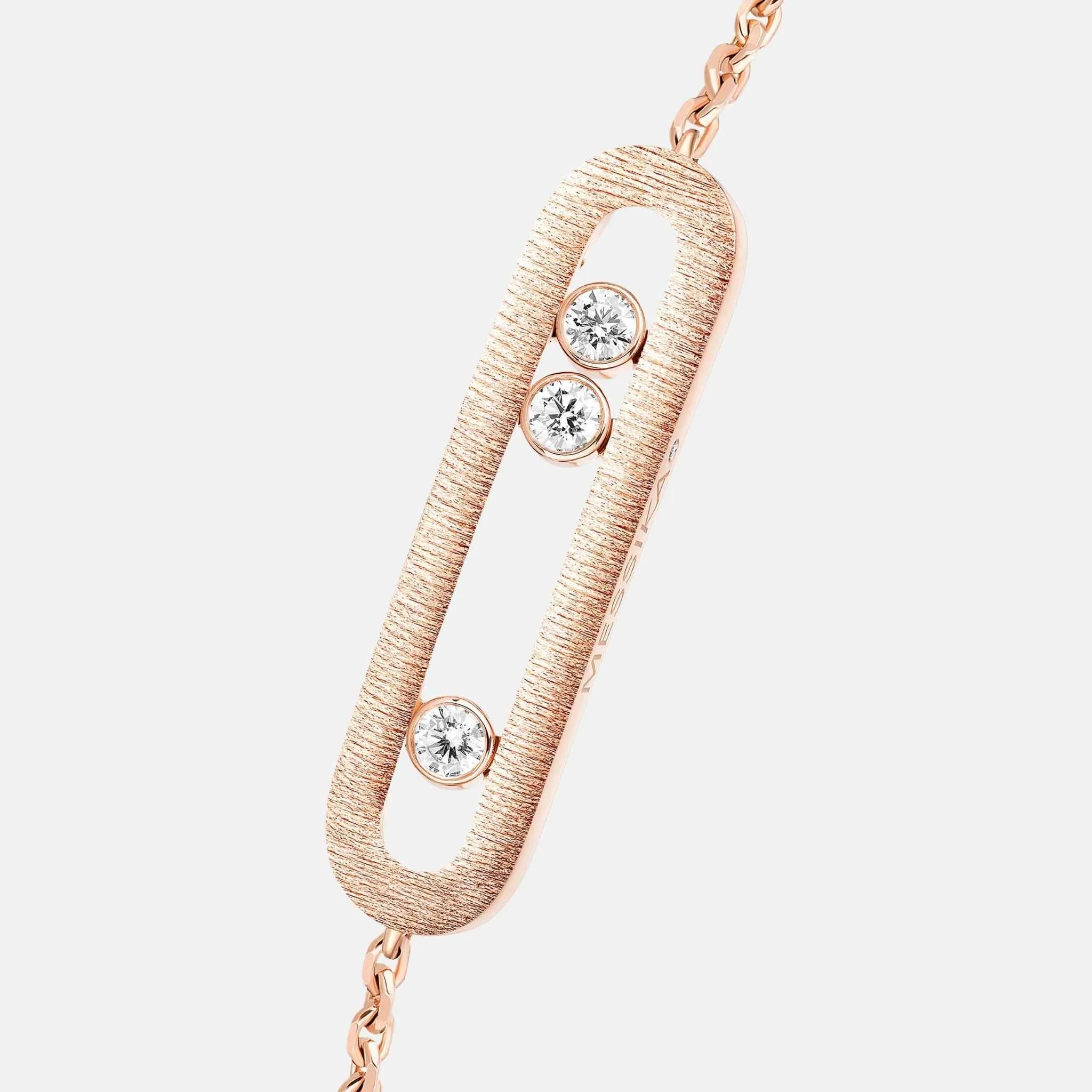 Messika Move Classique Cisele Diamond Bracelet, Pink Gold, Close
