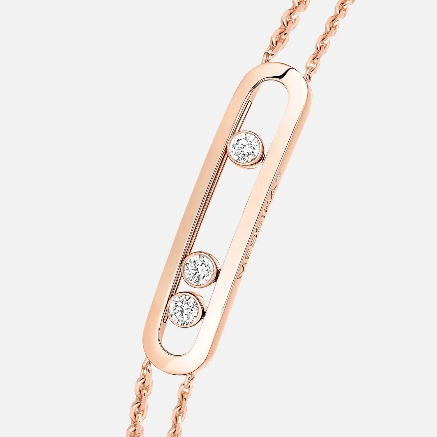 Messika Move Classique Gold Diamond Bracelet, Pink Gold, Close