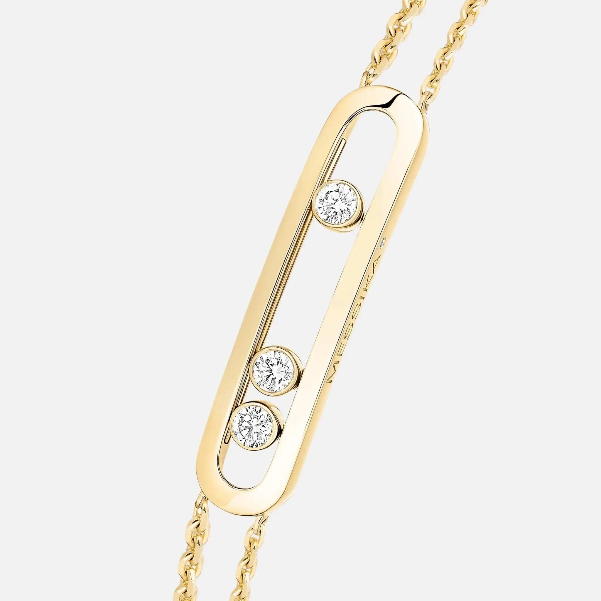 Messika Move Classique Gold Diamond Bracelet, Yellow Gold, Close
