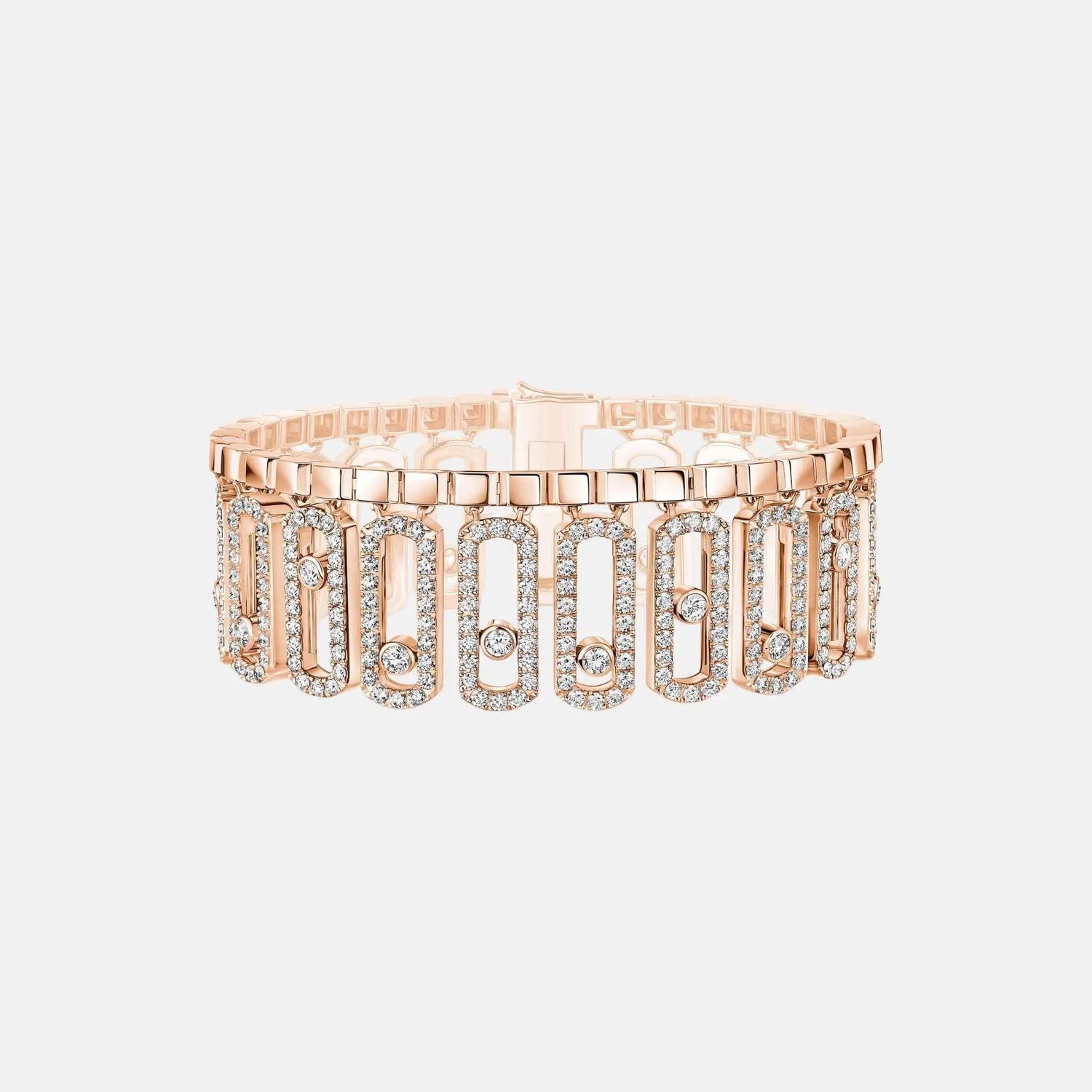 Messika Move Iconica Pave Gold Diamond Bracelet, Pink gold, Front
