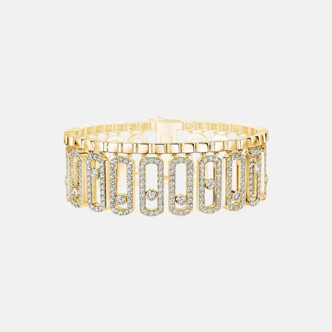 Messika Move Iconica Pave Gold Diamond Bracelet, Yellow gold, Front