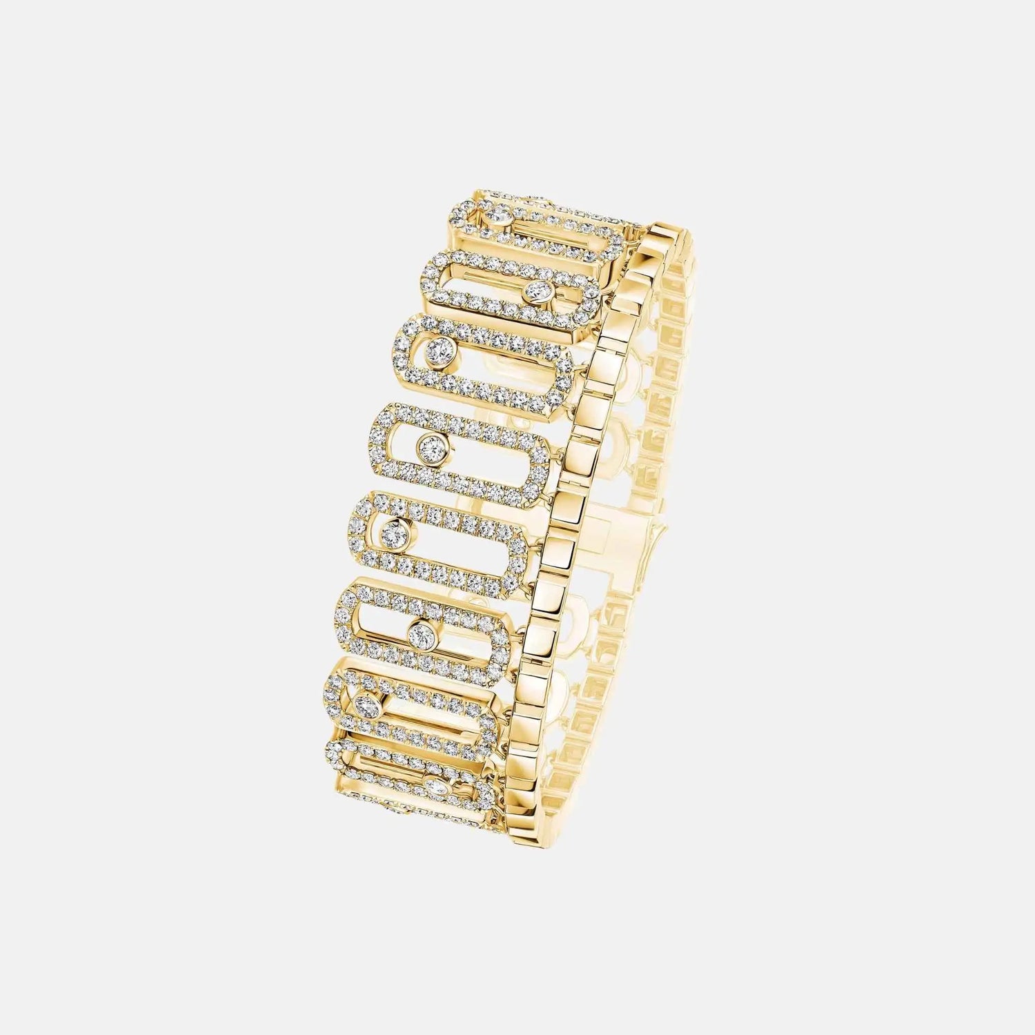 Messika Move Iconica Pave Gold Diamond Bracelet, Yellow gold, Side
