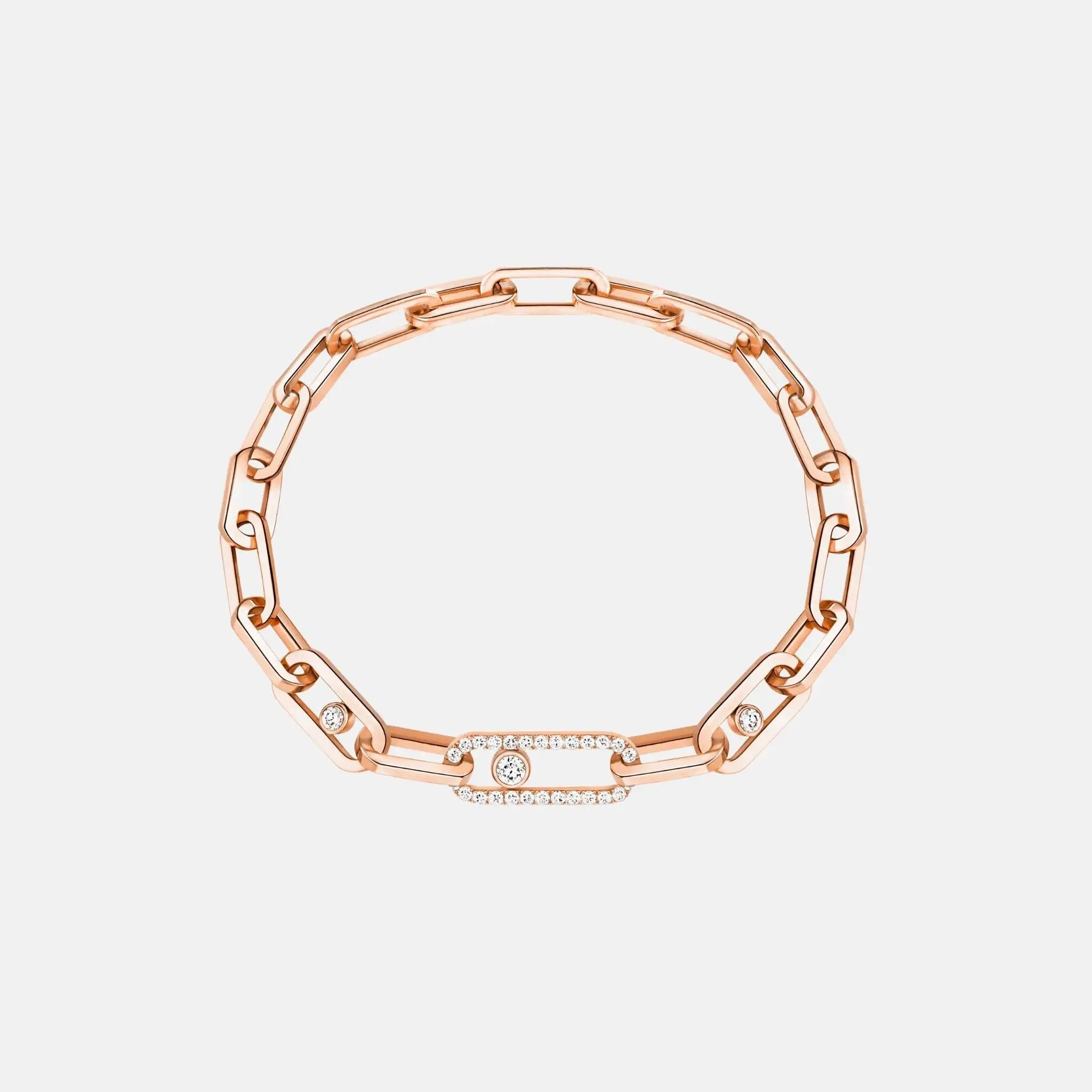 Messika Move Link Diamond Bracelet, Pink Gold
