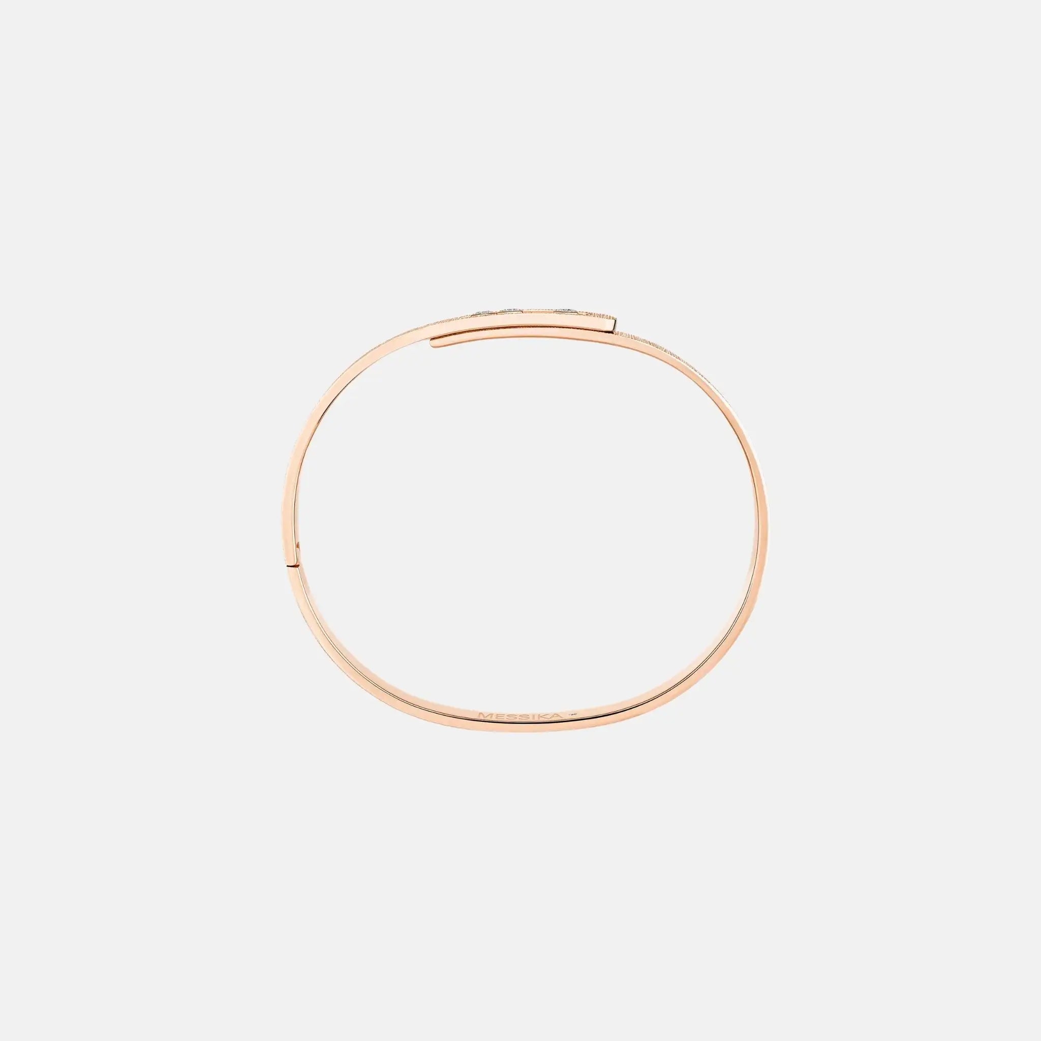 Messika Move Noa Cisele Bangle Large Gold Diamond Bracelet, Pink Gold, Side