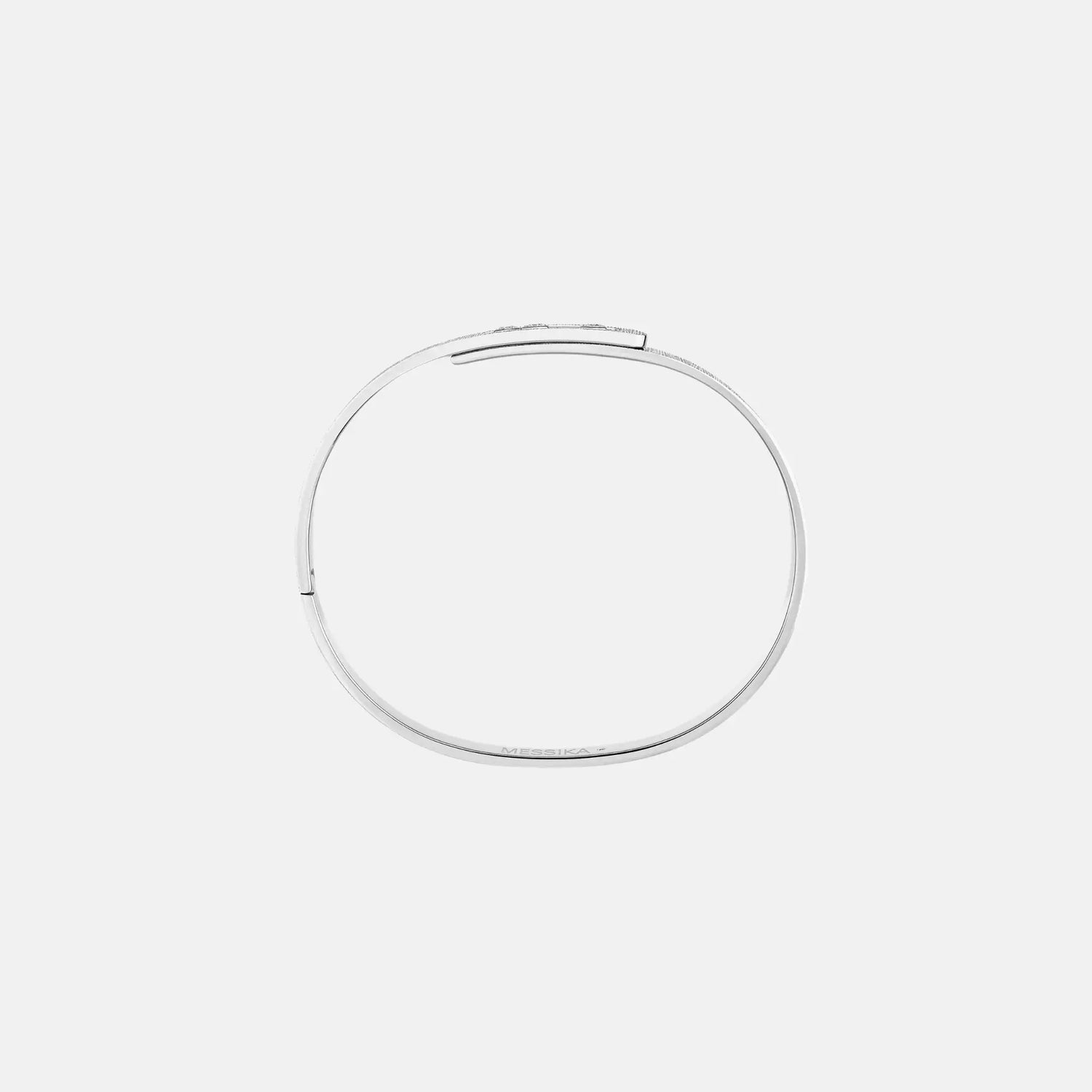 Messika Move Noa Cisele Bangle Large Gold Diamond Bracelet, White Gold, Side