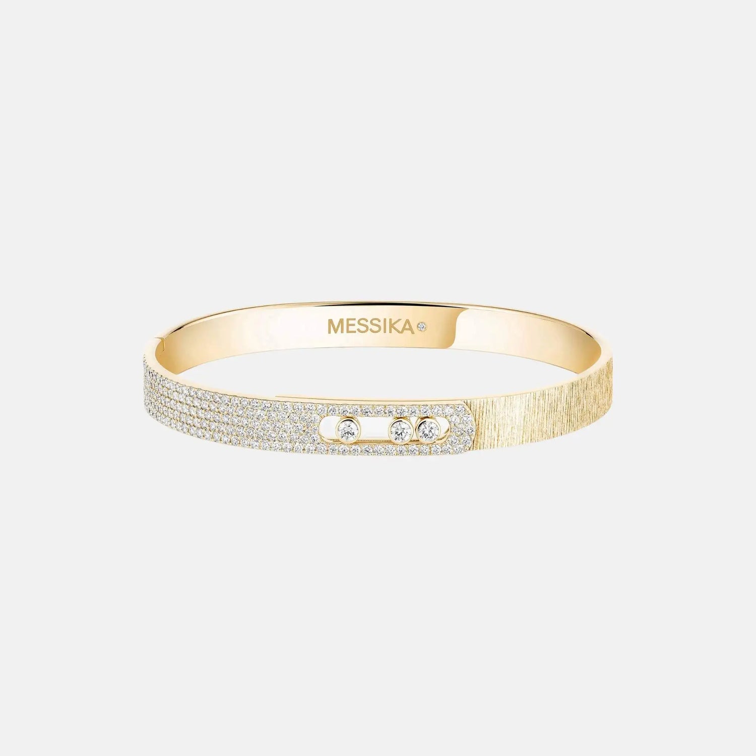 Messika Move Noa Cisele Semi Pave Bangle Diamond Bracelet, Yellow Gold