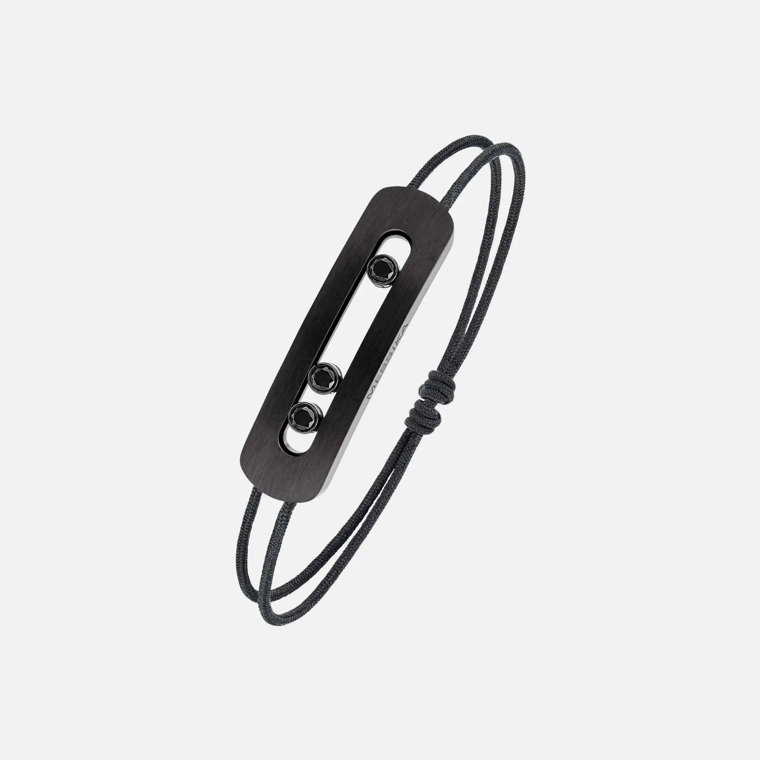 Messika Move Titanium XL Cord Black Titanium Diamond Bracelet, Side