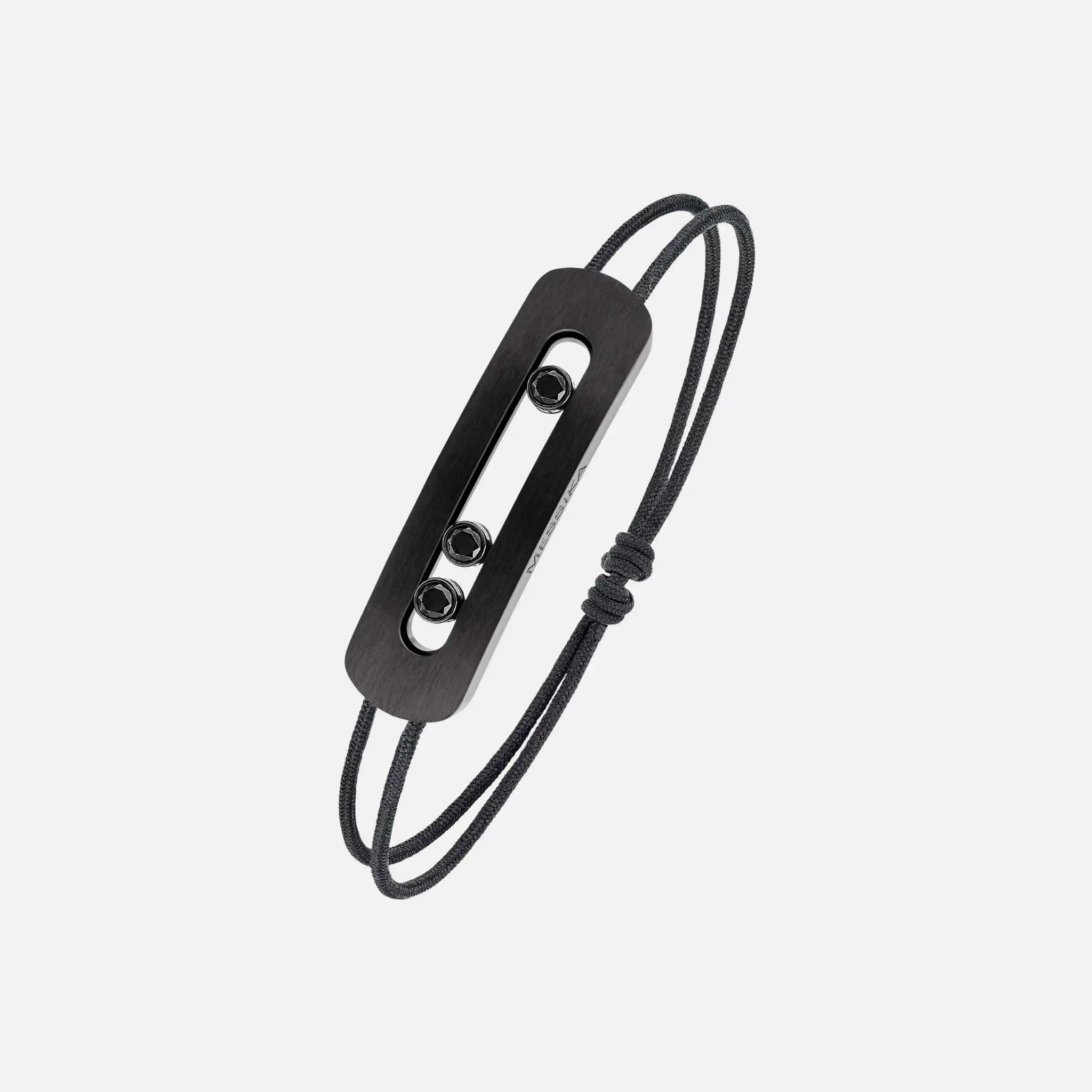 Messika Move Titanium XL Cord Black Titanium Diamond Bracelet, Side