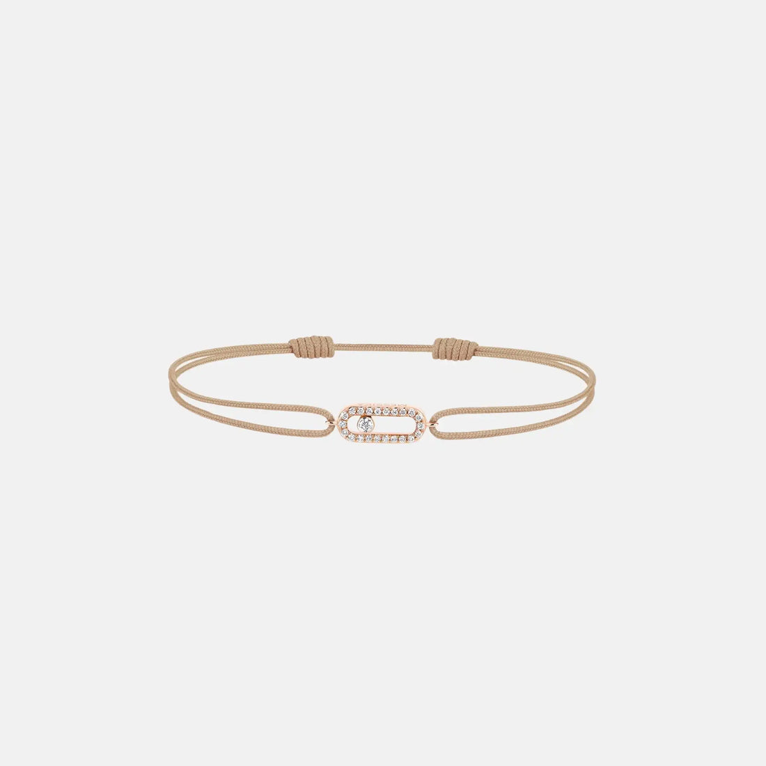Messika Move Uno Cord Pink Gold Diamond Bracelet, Beige