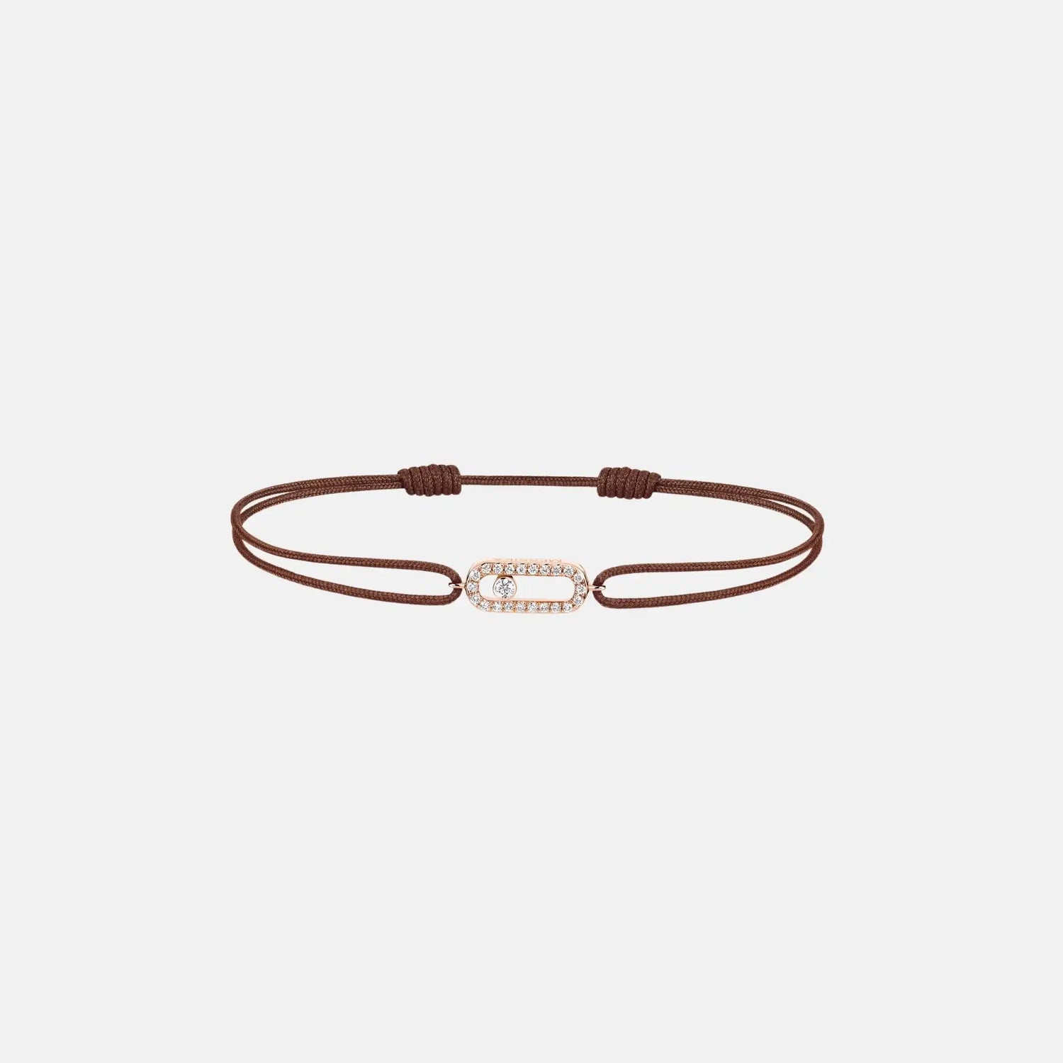 Messika Move Uno Cord Pink Gold Diamond Bracelet, Chocolate
