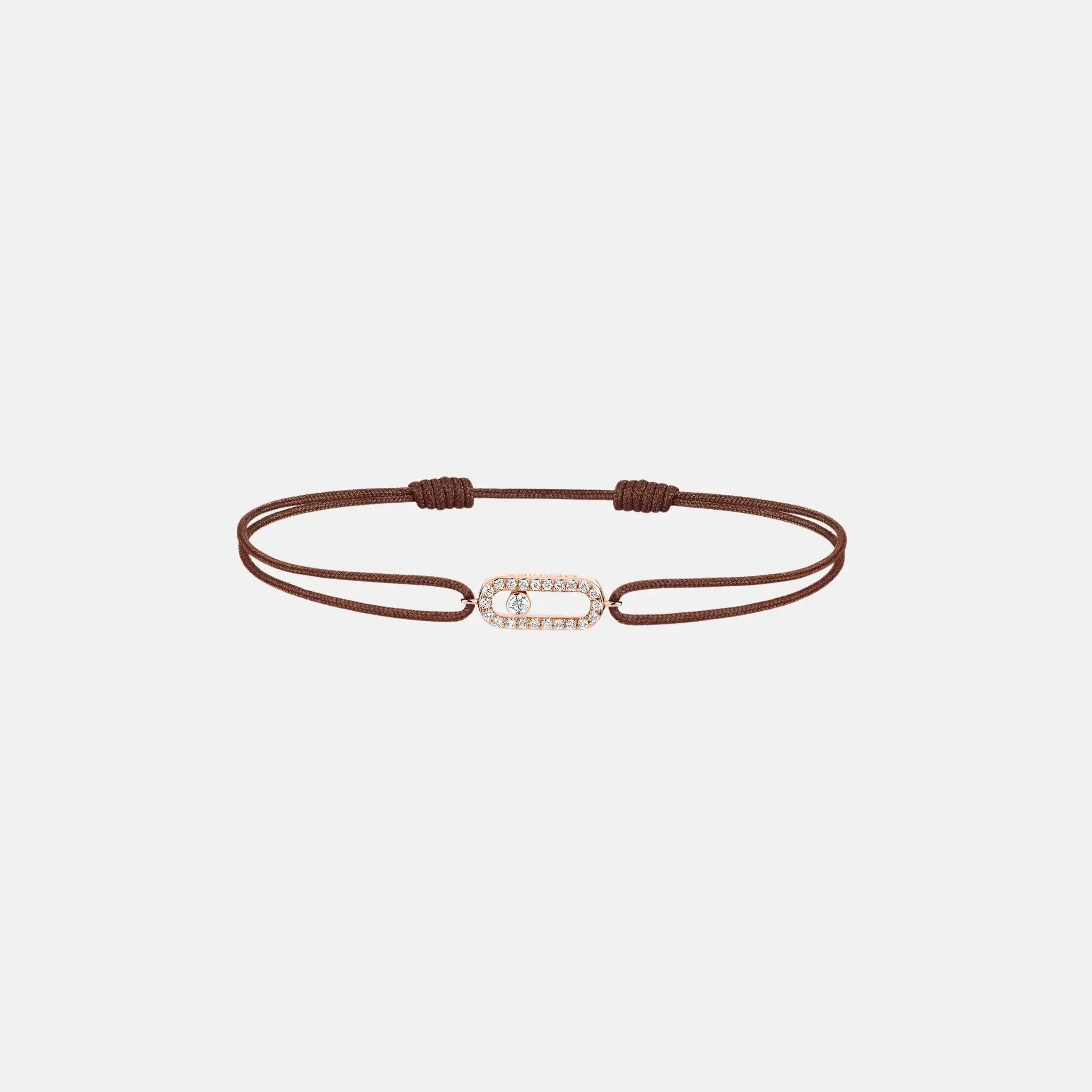 Messika Move Uno Cord Pink Gold Diamond Bracelet, Chocolate