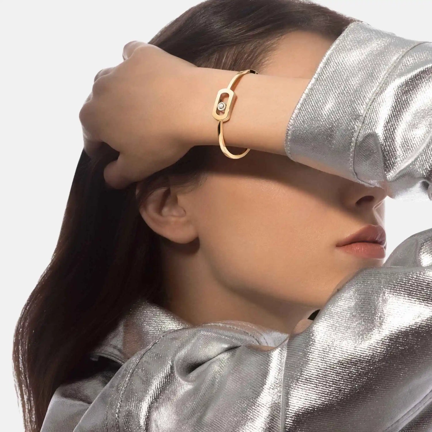 Messika So Move Bangle Gold Diamond Bracelet, Yellow Gold, Model