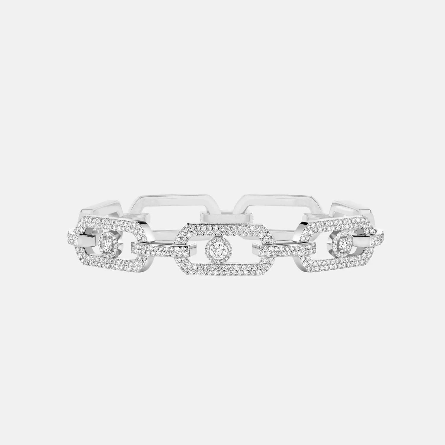 Messika So Move XL Pave Diamond Bracelet, White Gold