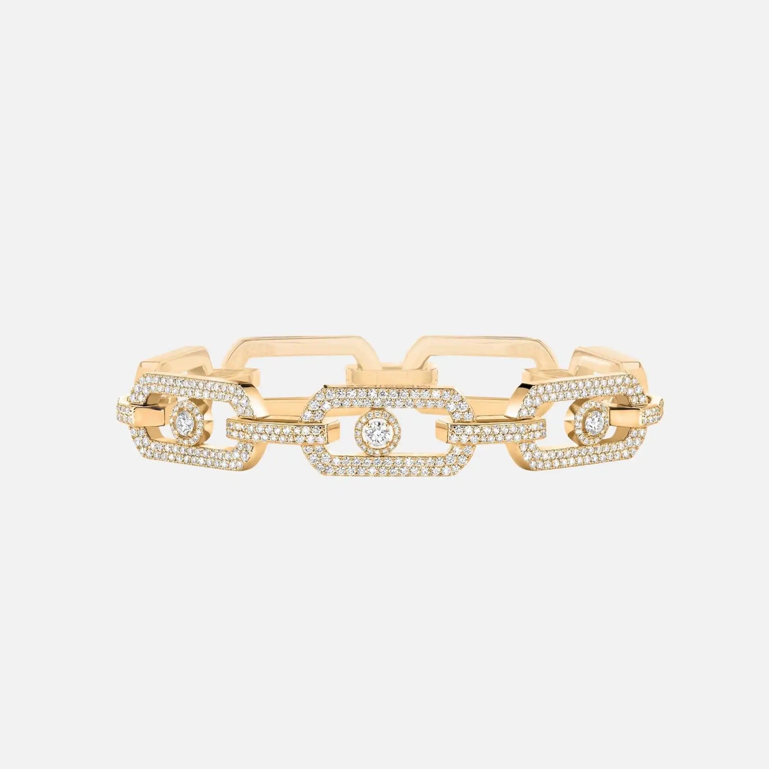 Messika So Move XL Pave Diamond Bracelet, Yellow Gold