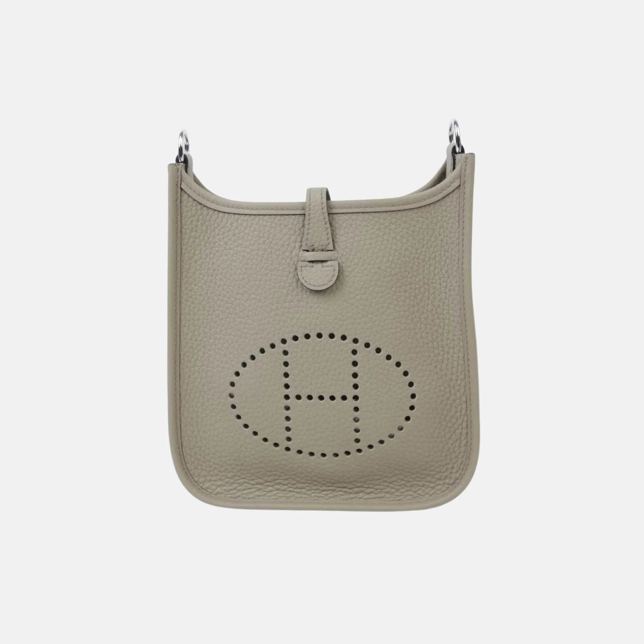 Hermes Mini Evelyne TPM Amazone 112 Clemence Beige Marfa PHW, Front