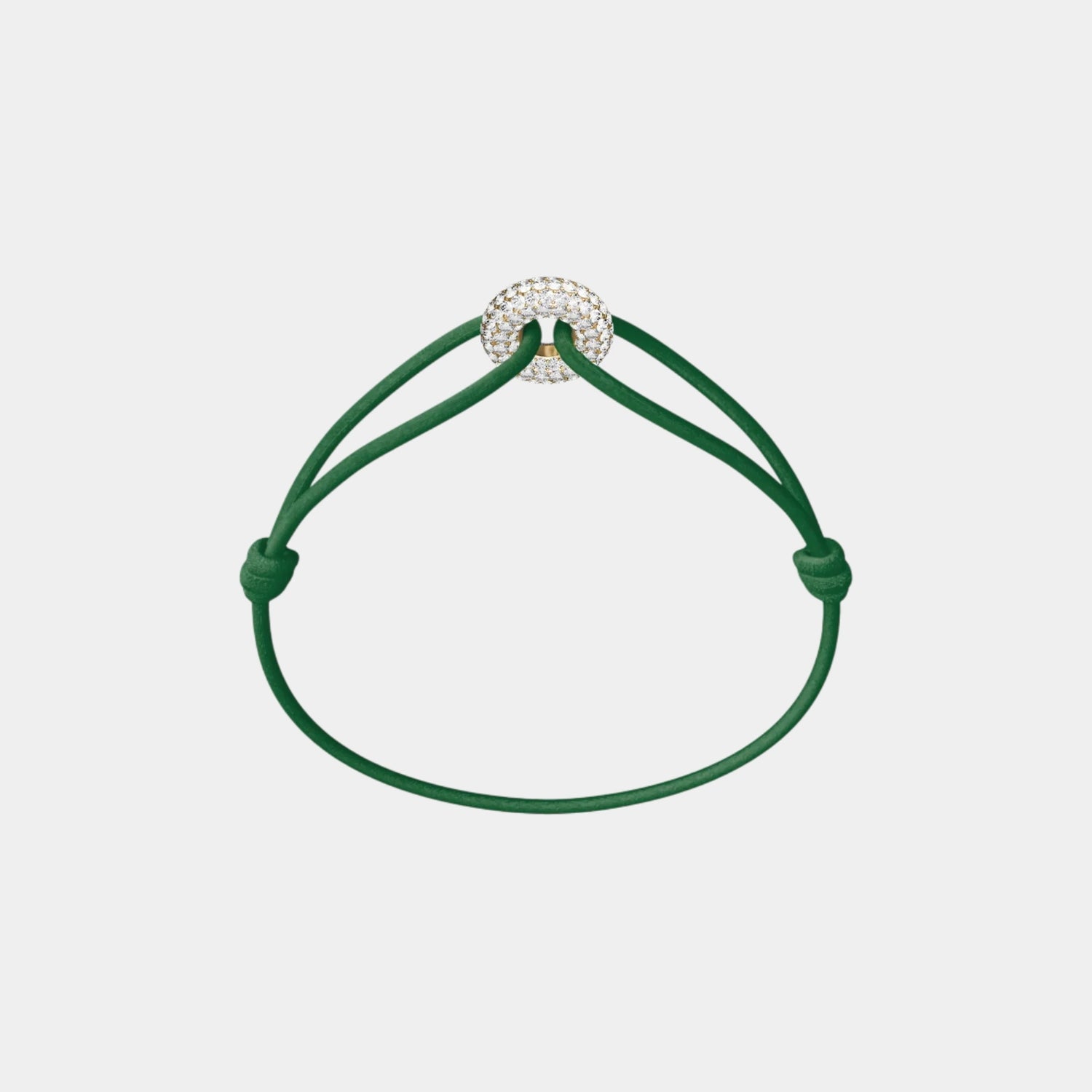 Wecord Mini Golden Soho Pave Cord Bracelet, Green
