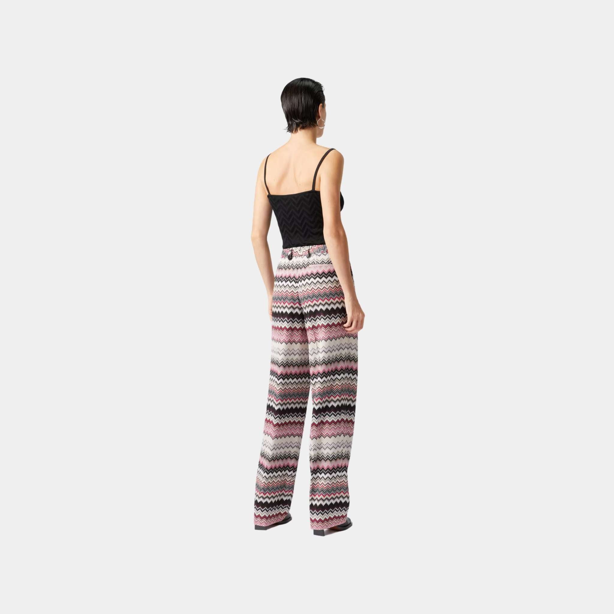 Missoni Classic Trousers With Lame Serrated Zigzag Pattern, Back