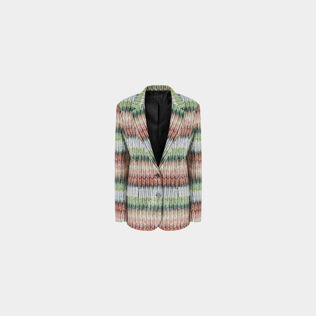 Missoni Degrade Zigzag Knit Blazer With Sequins, Front