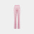 Missoni Flare Trousers In Slub Zigzag Viscose Blend, White, Pink, Front