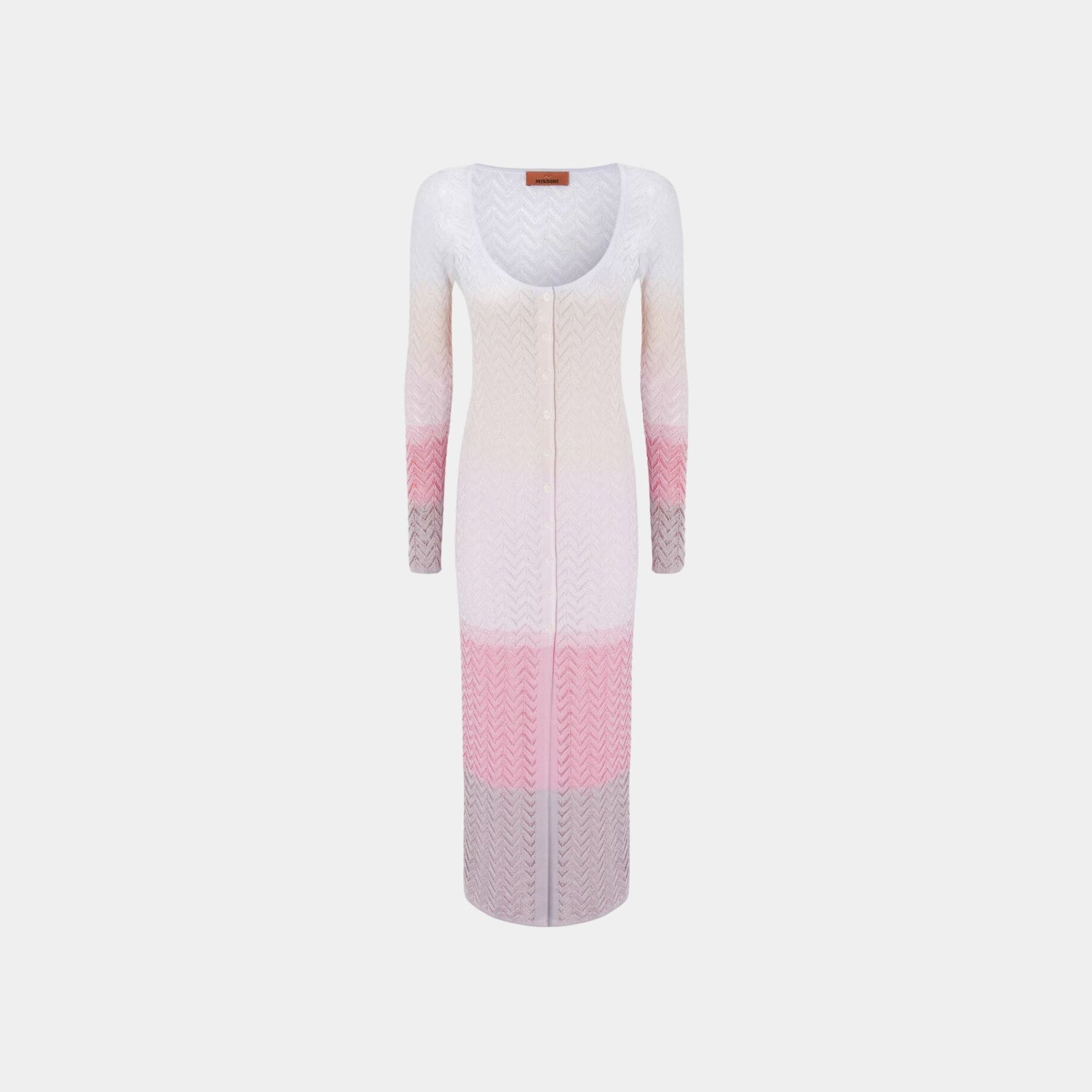 Missoni Long Cardigan In Gradient Chevron Viscose, Front