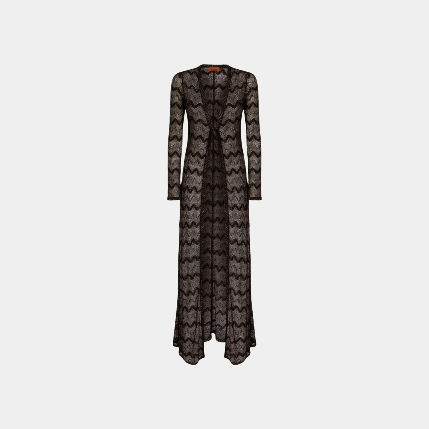 Missoni Long Cardigan In Zigzag Lame Viscose, Front