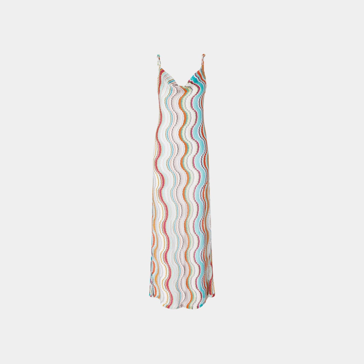 Missoni Long Cover Up Dress With Lame Wave Motif, Front