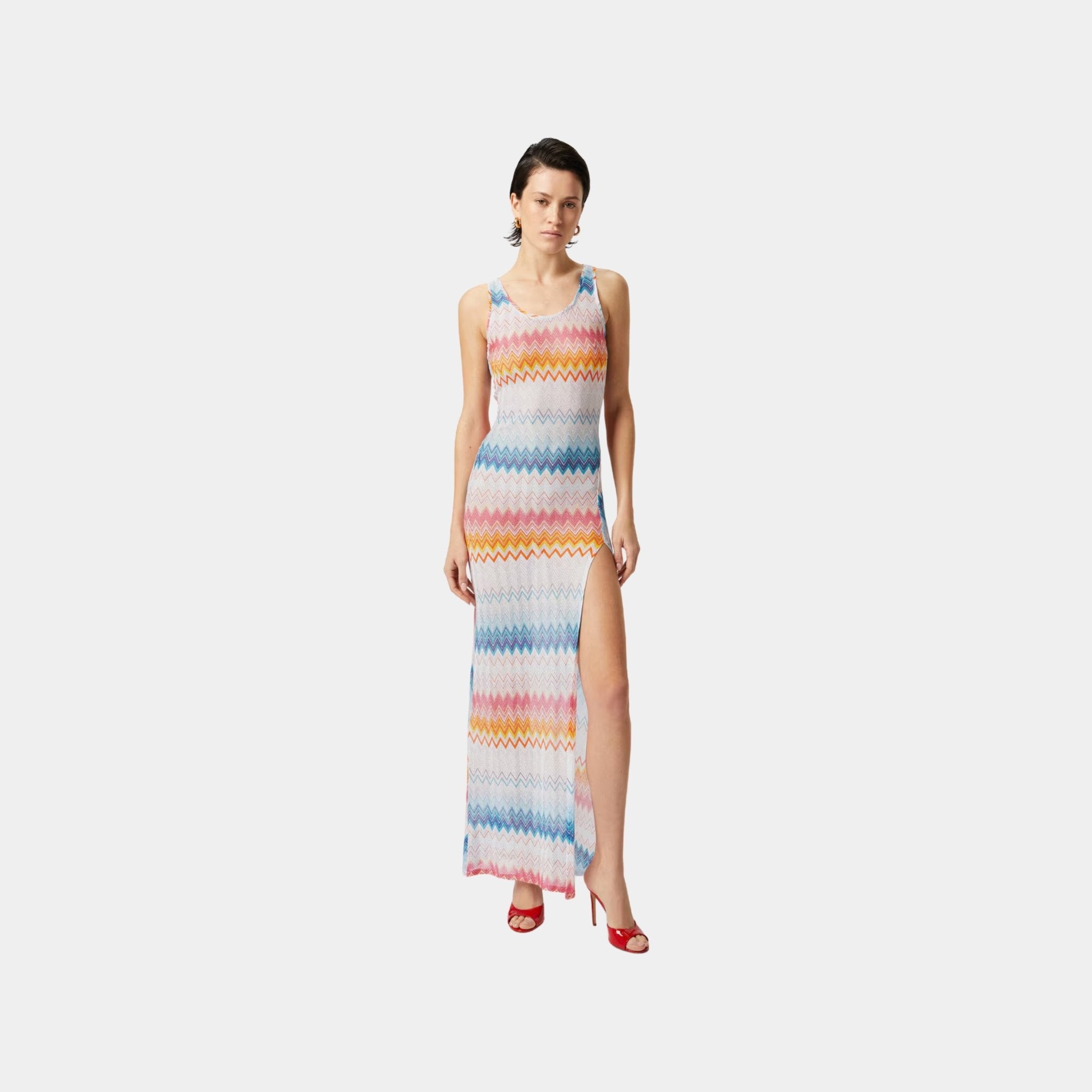 Missoni Long Cover Up In Viscose Zigzag Lame, Model