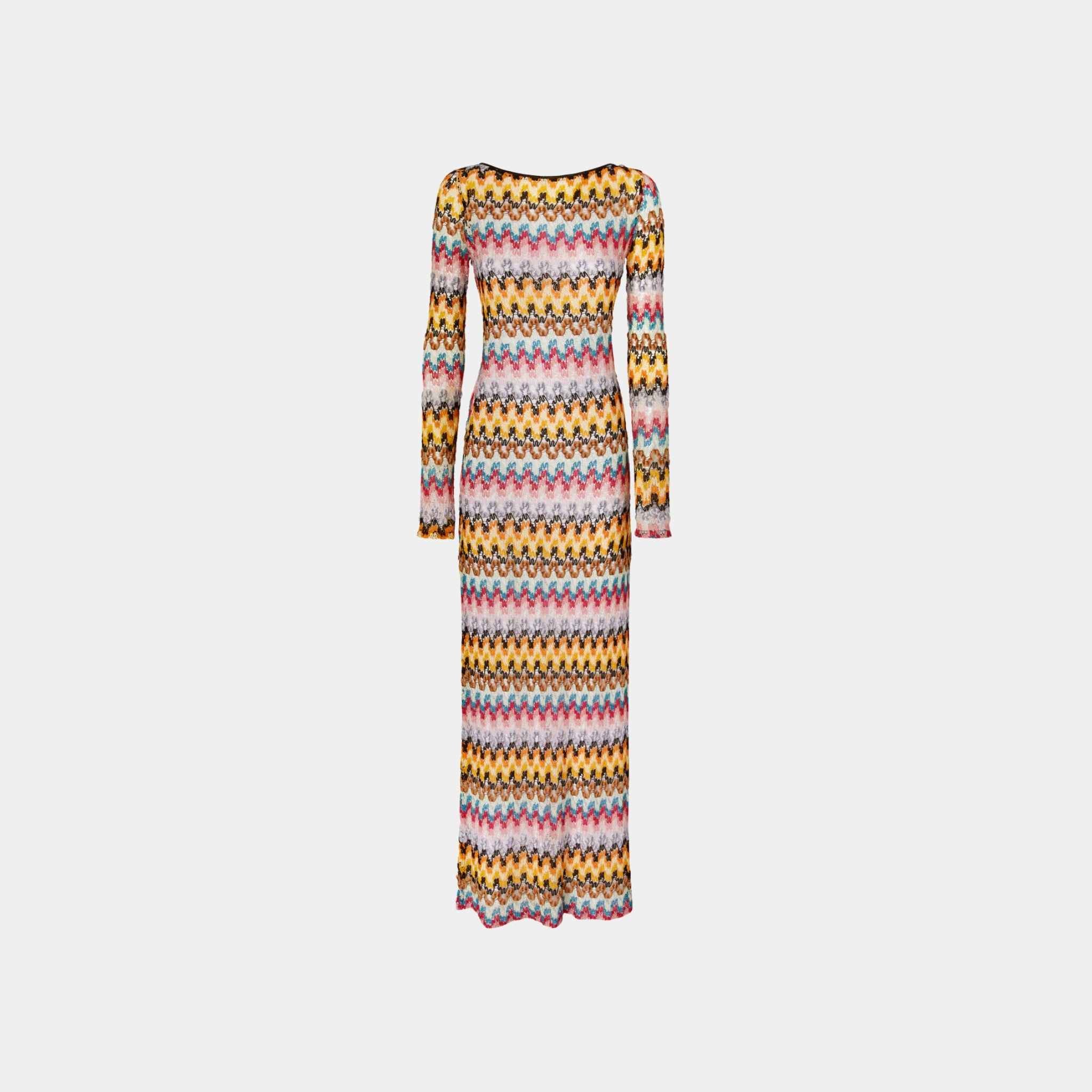 Missoni Long Dress In Lame Viscose Lace With Open Back, Front