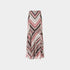 Missoni Long Flared Skirt With Lame Serrated Zigzag Pattern, Pink, Front