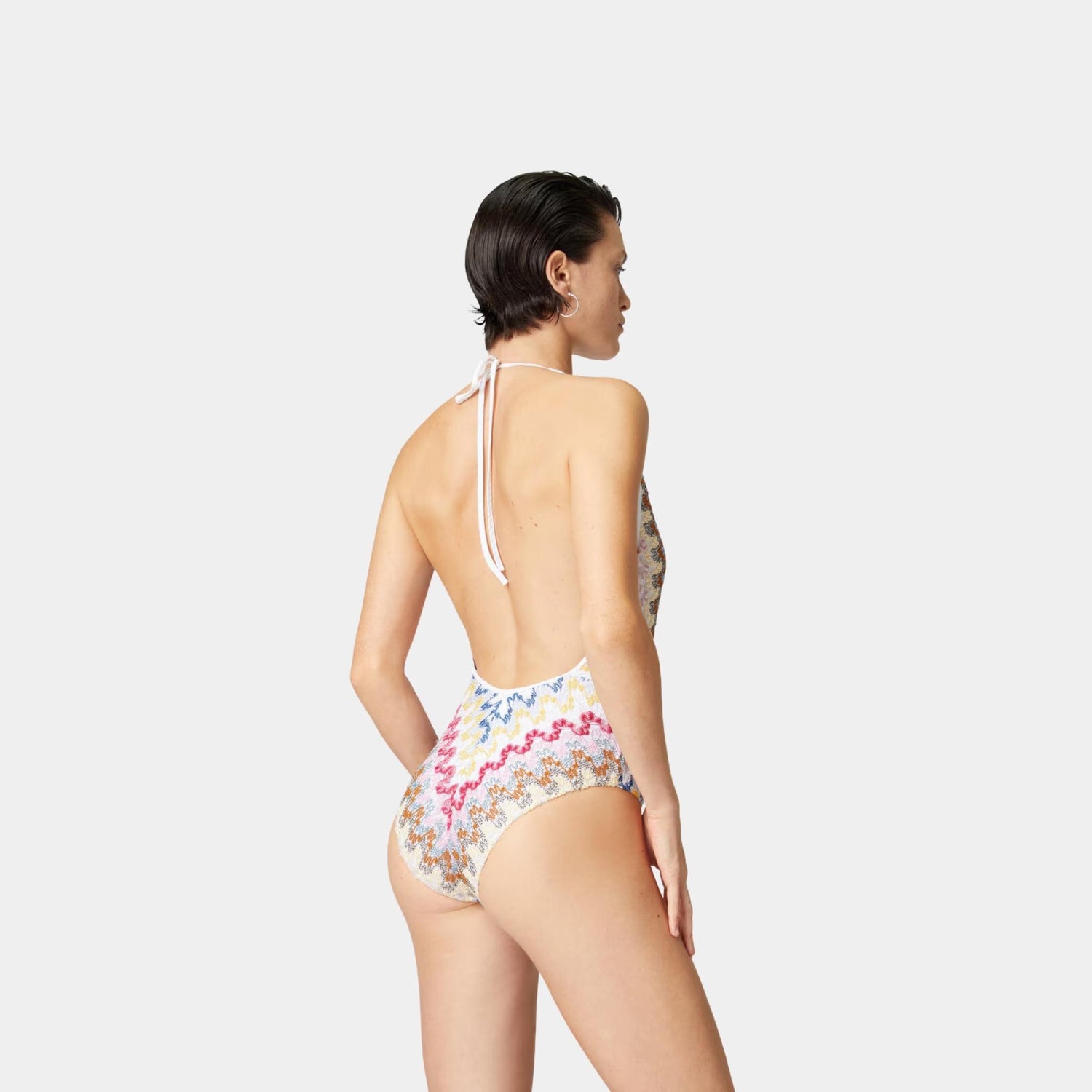 Missoni One Piece Swimsuit In Lame Viscose Lace, Back