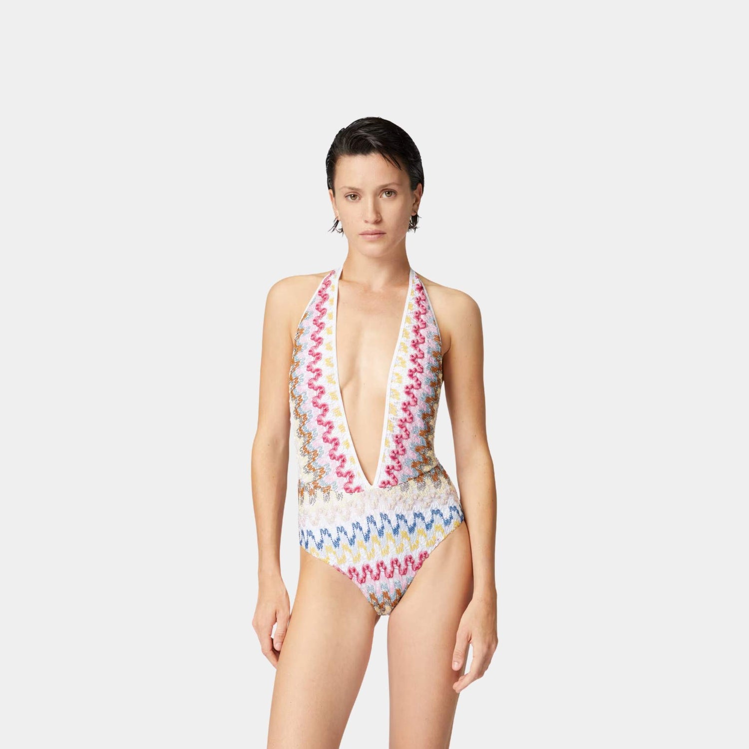 Missoni One Piece Swimsuit In Lame Viscose Lace, Model