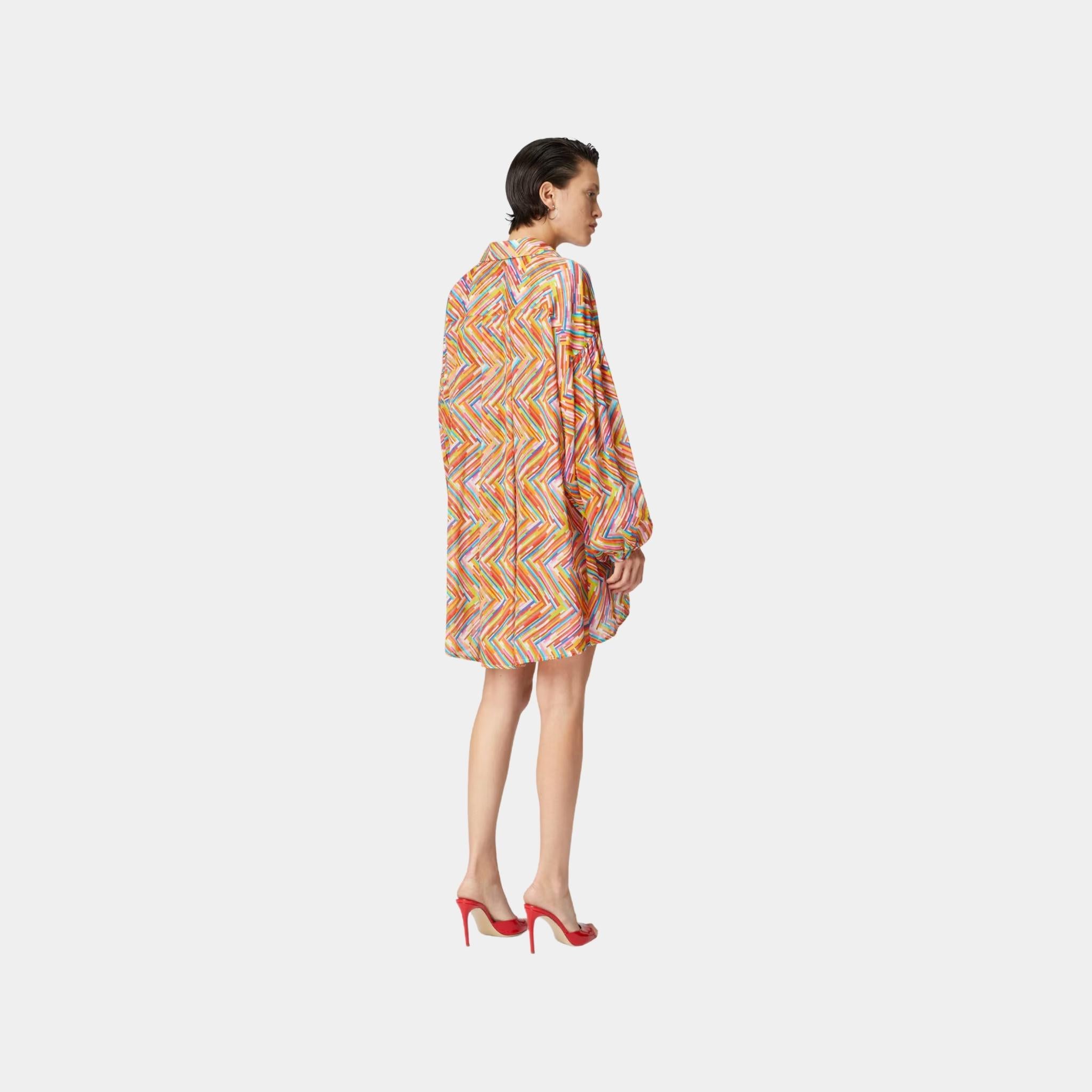 Missoni Oversized Shirt In Printed Cotton And Silk Blend, Back