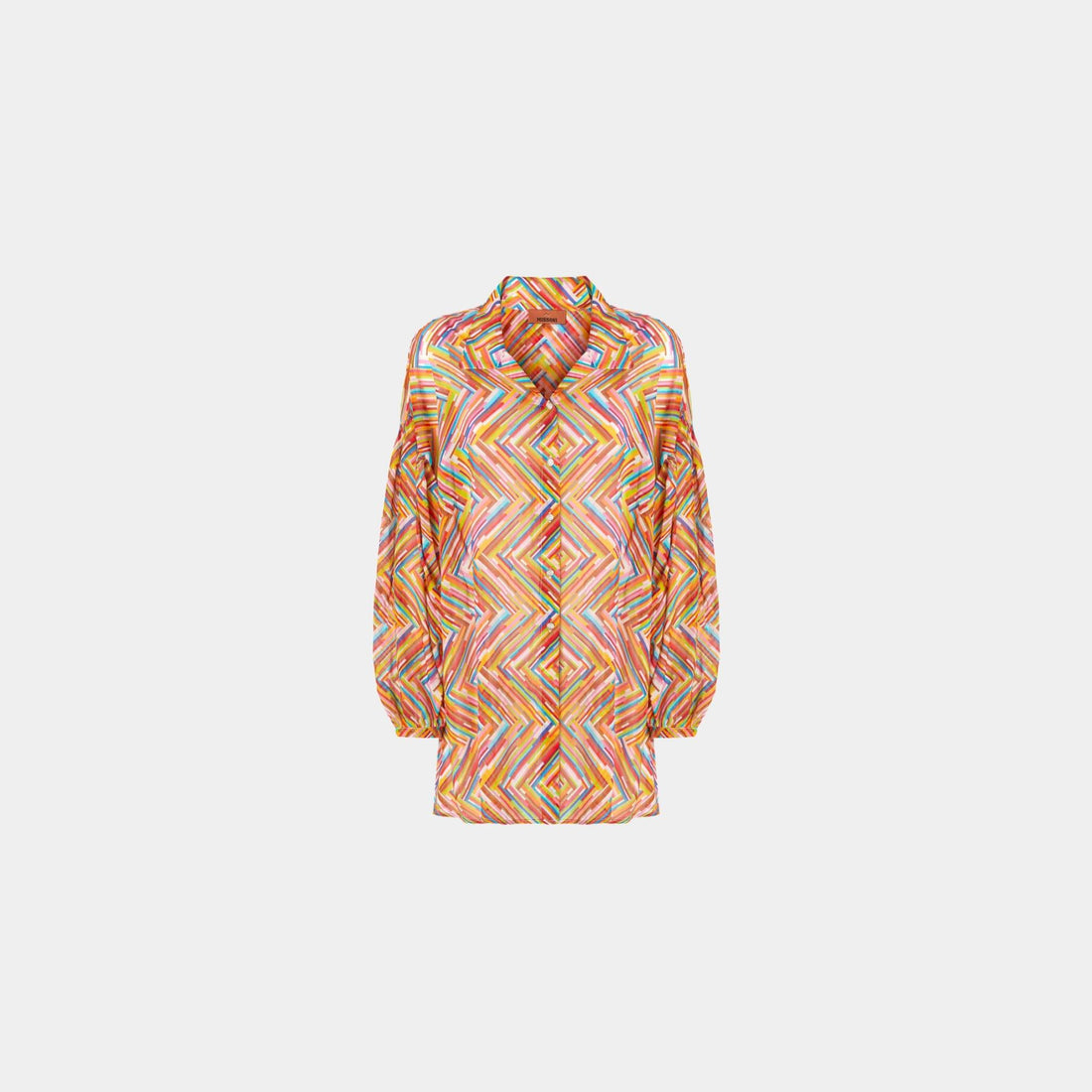 Missoni Oversized Shirt In Printed Cotton And Silk Blend, Front