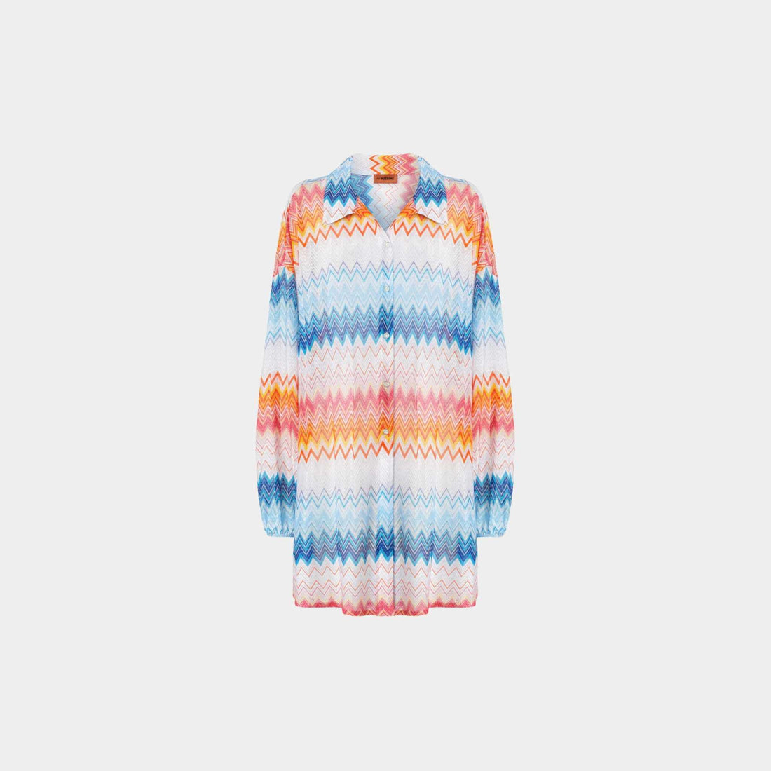 Missoni Oversized Shirt In Zigzag Lame Viscose Blend, Front